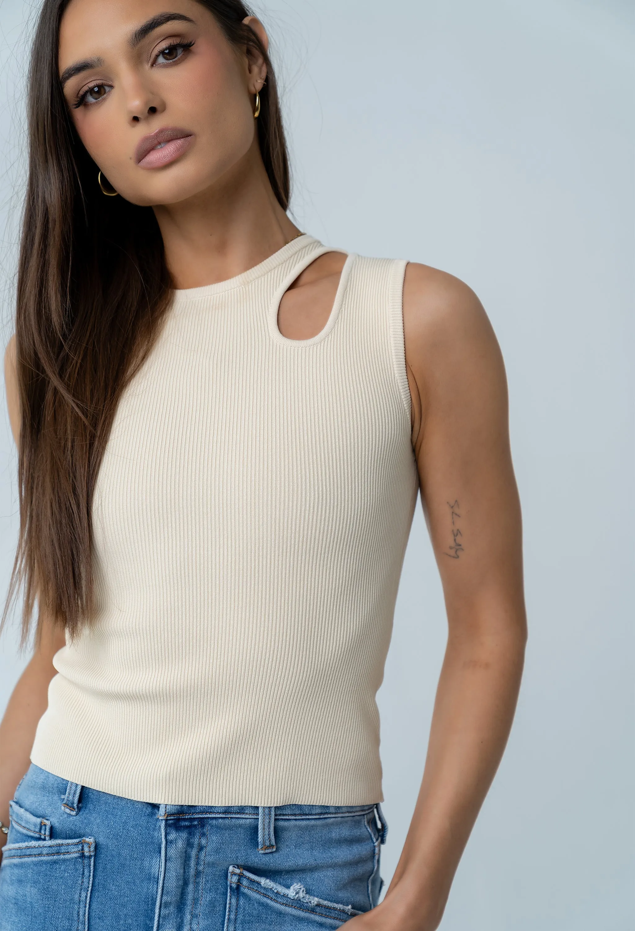 Ollie Cutout Tank Top in Yellow sold by bohme product image thumbnail 5