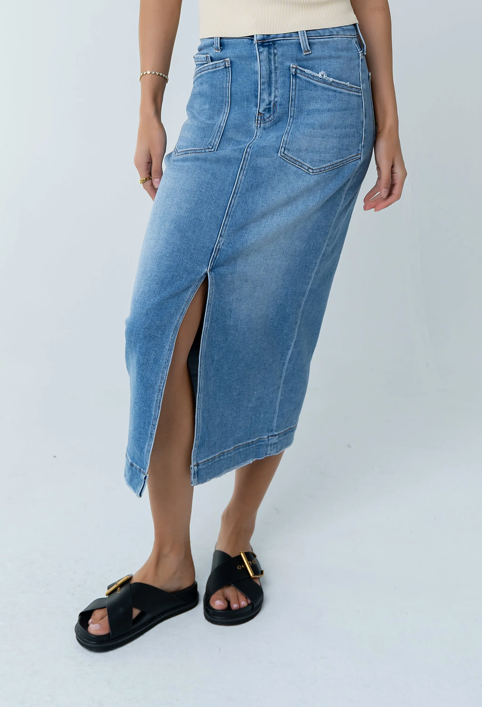 Landry Denim Midi Skirt sold by bohme product image thumbnail 2