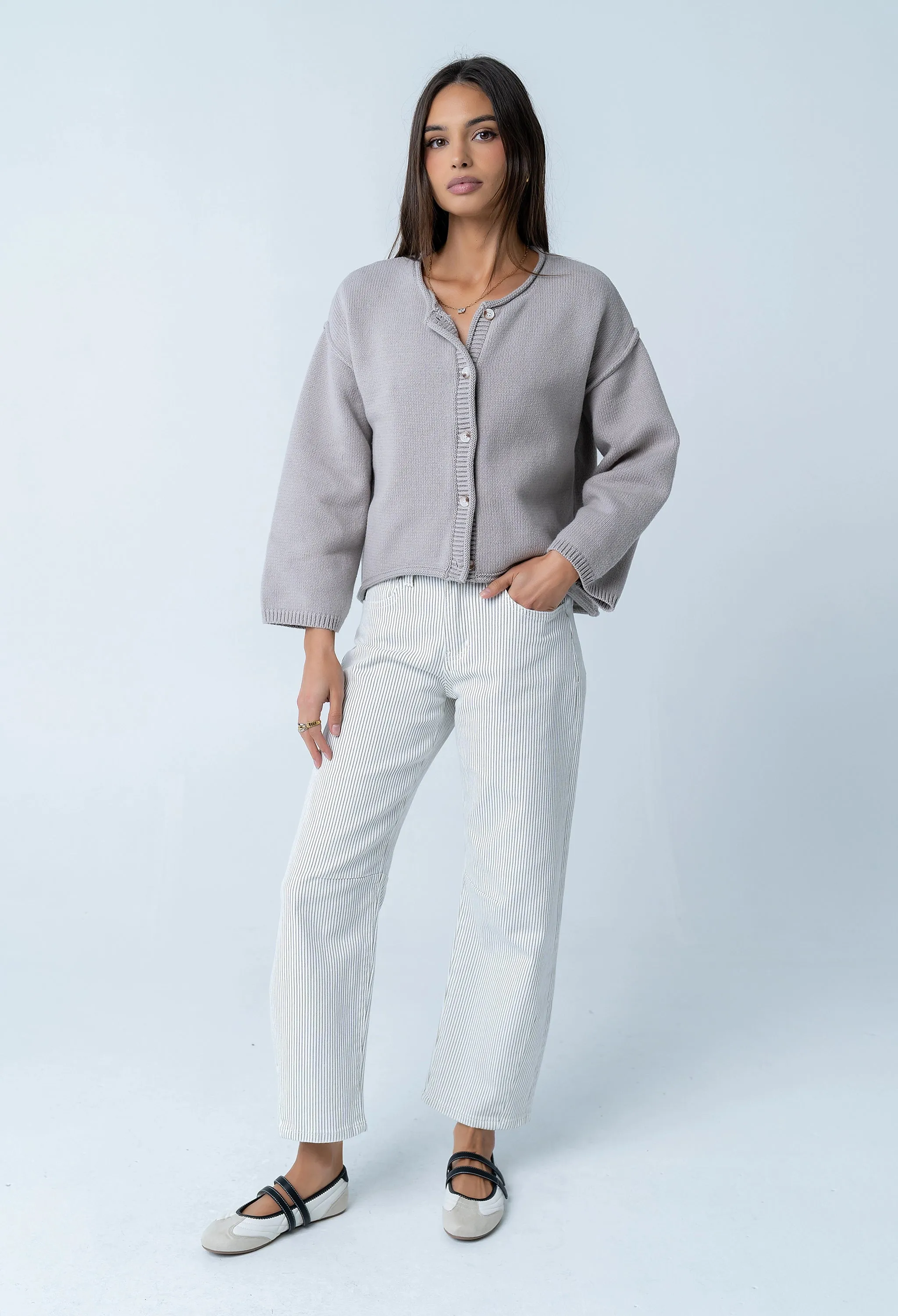 Carlie Knit Cardigan in Taupe - FINAL SALE sold by bohme product image thumbnail 3
