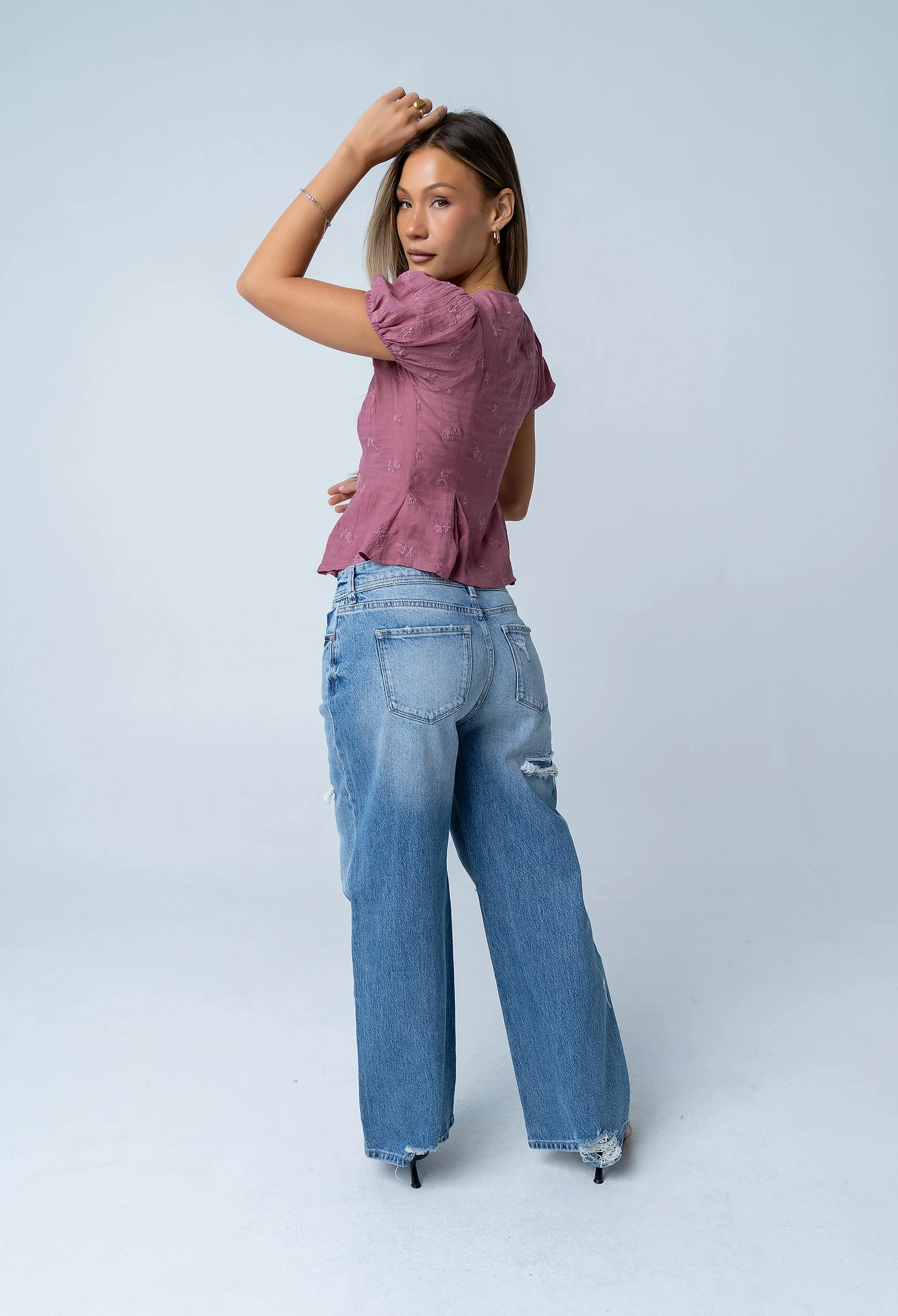 Brianna Embroidered Blouse in Brick - FINAL SALE sold by bohme product image thumbnail 3