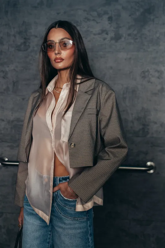 Crystal Cropped Blazer made by bohme