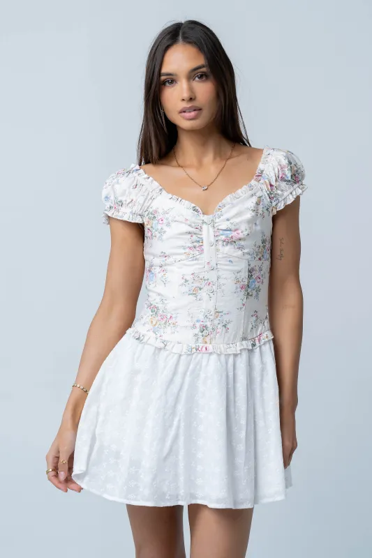 Maria Floral Mini Dress made by bohme