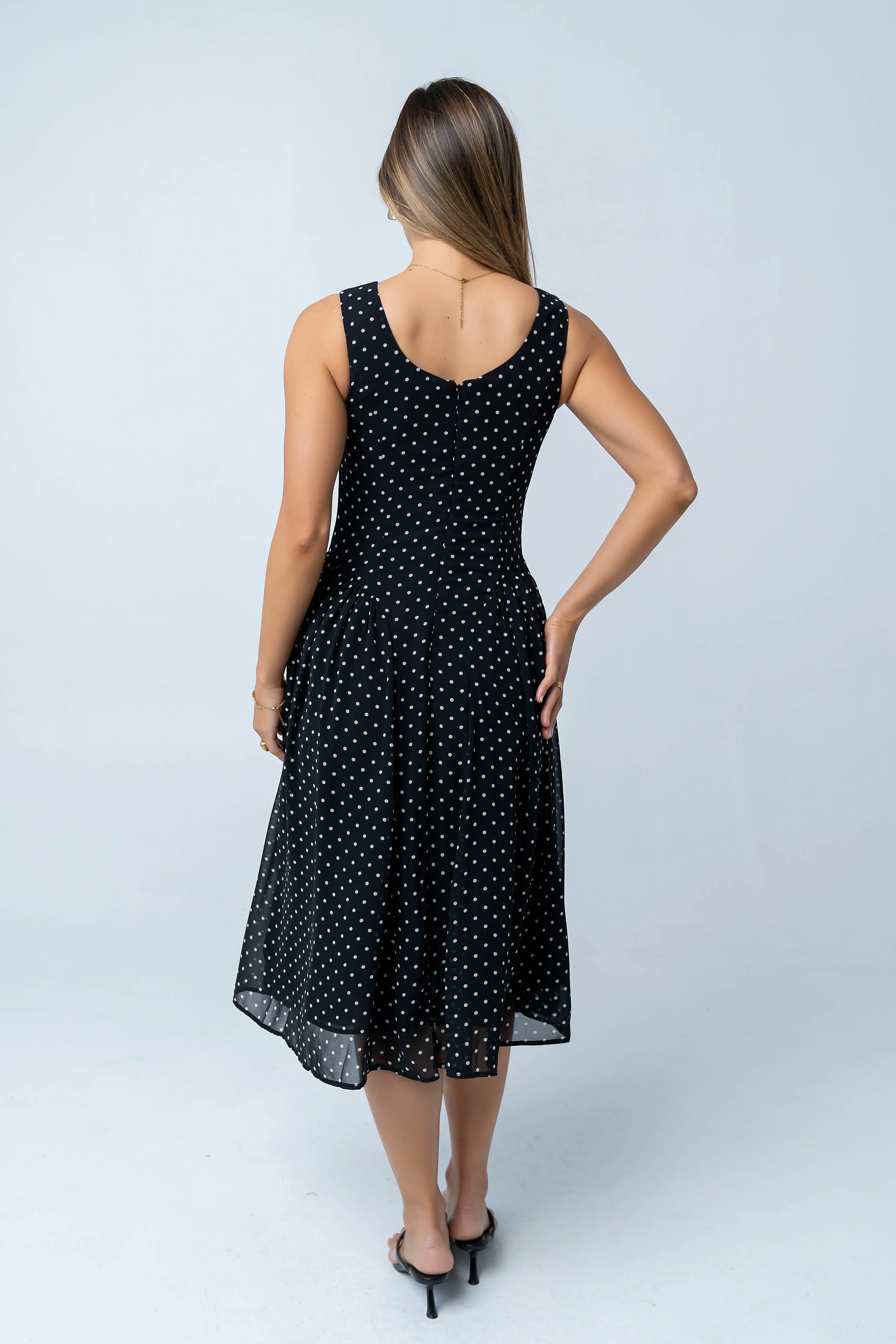 Liora Polka Dot Midi Dress sold by bohme product image thumbnail 3