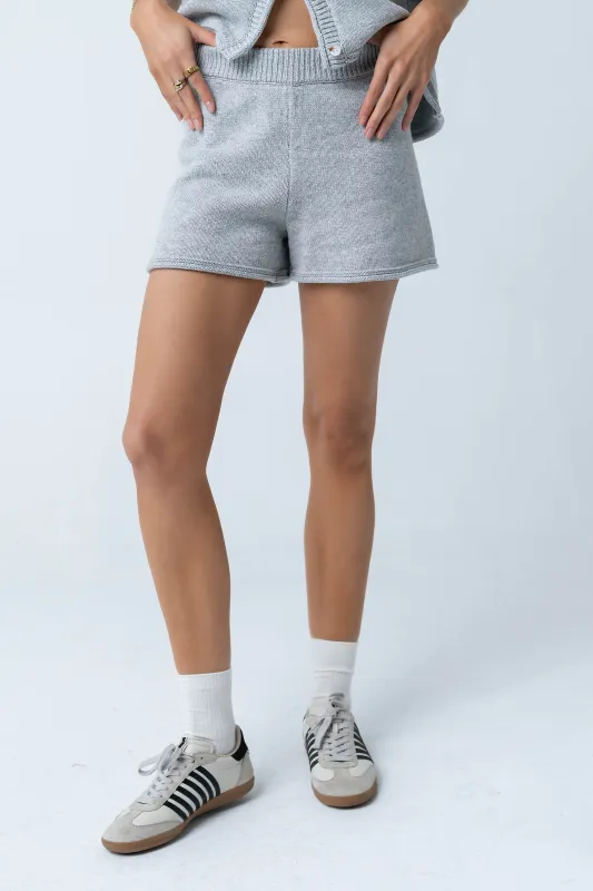 Paige Knit Shorts in Grey made by bohme