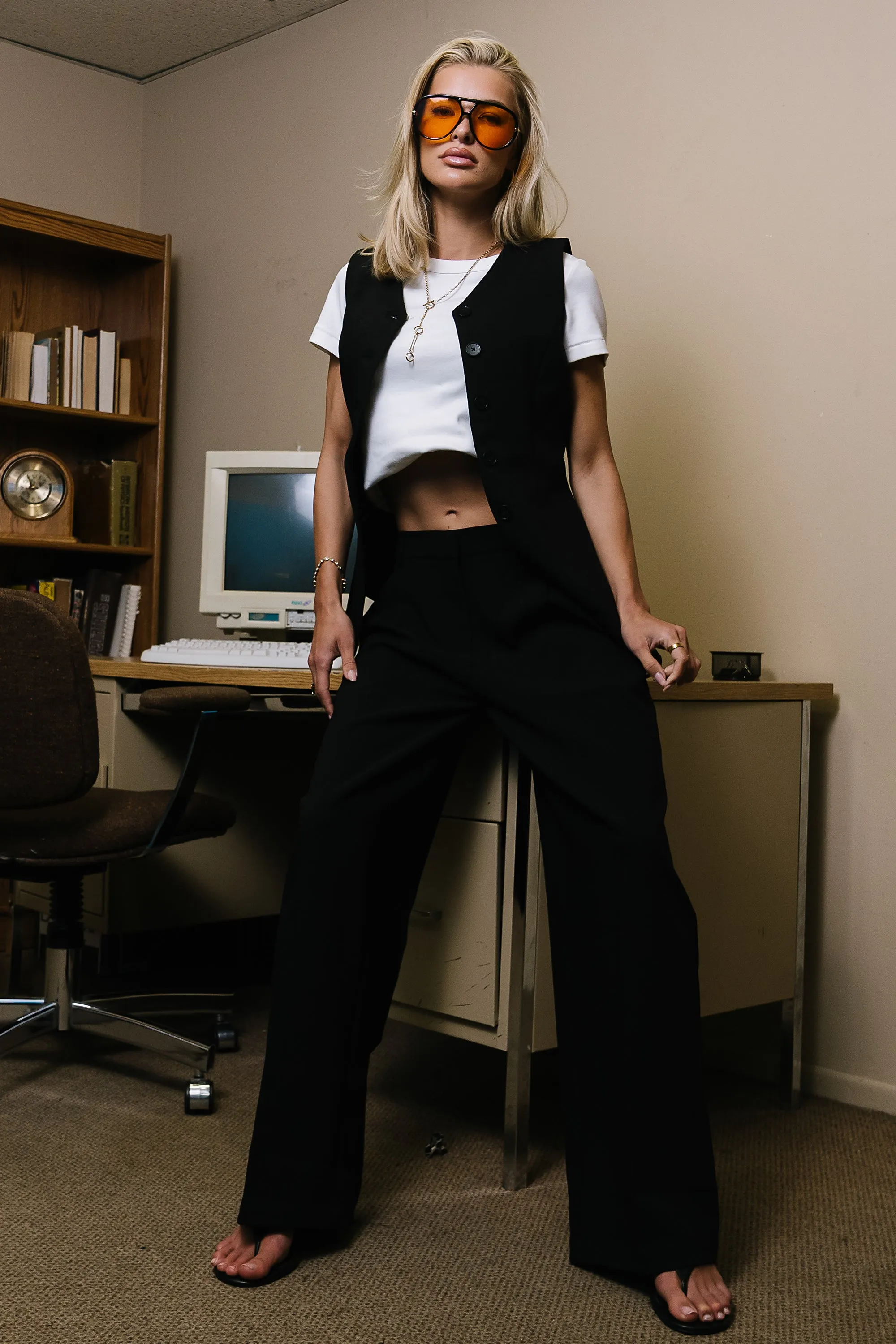 Carrie Pleated Trousers in Regular Black sold by bohme product image thumbnail 3