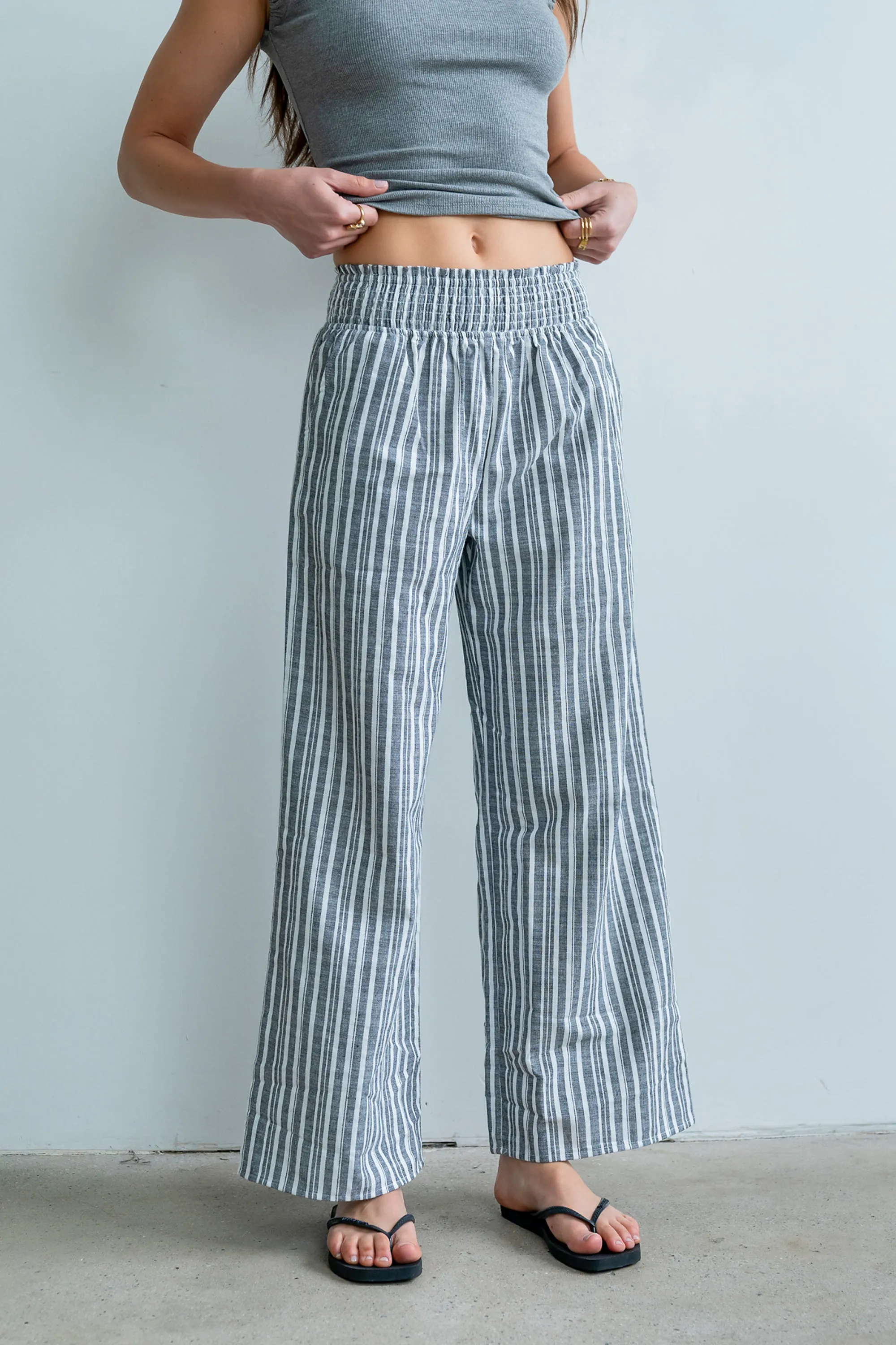 Indiana Striped Pants in Black sold by bohme