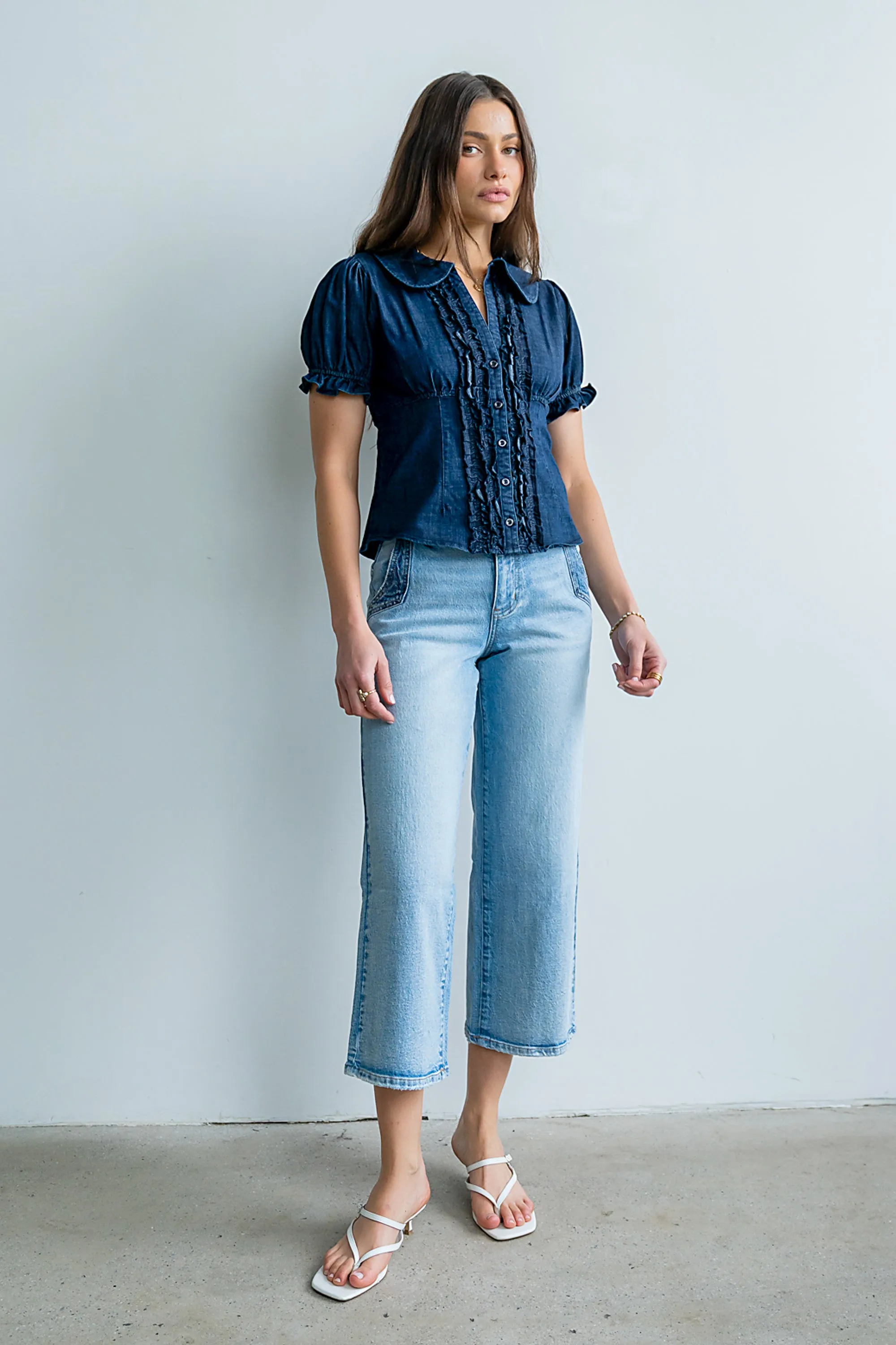 Charlie Button Up in Dark Wash sold by bohme product image thumbnail 3