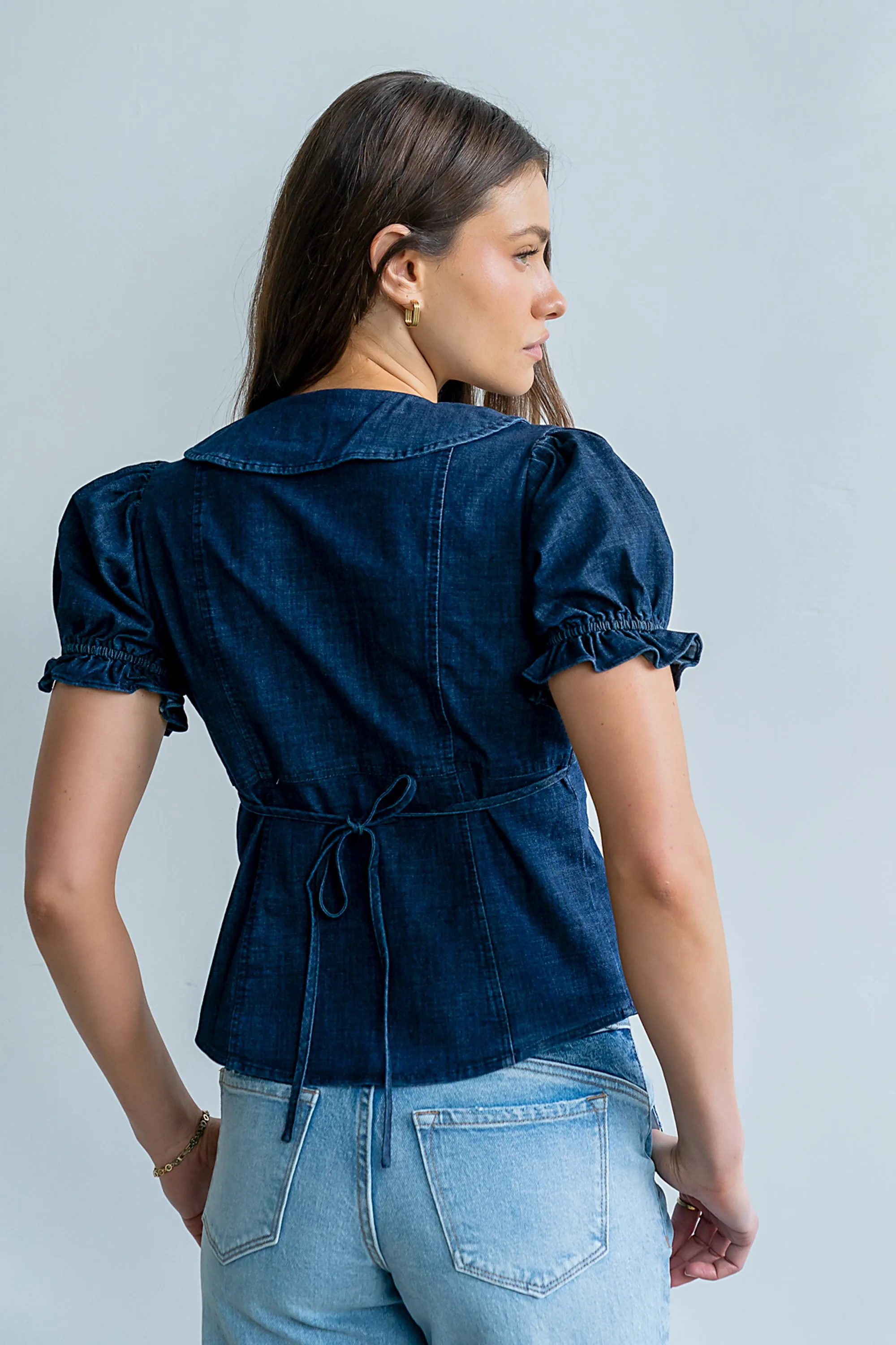 Charlie Button Up in Dark Wash sold by bohme product image thumbnail 5
