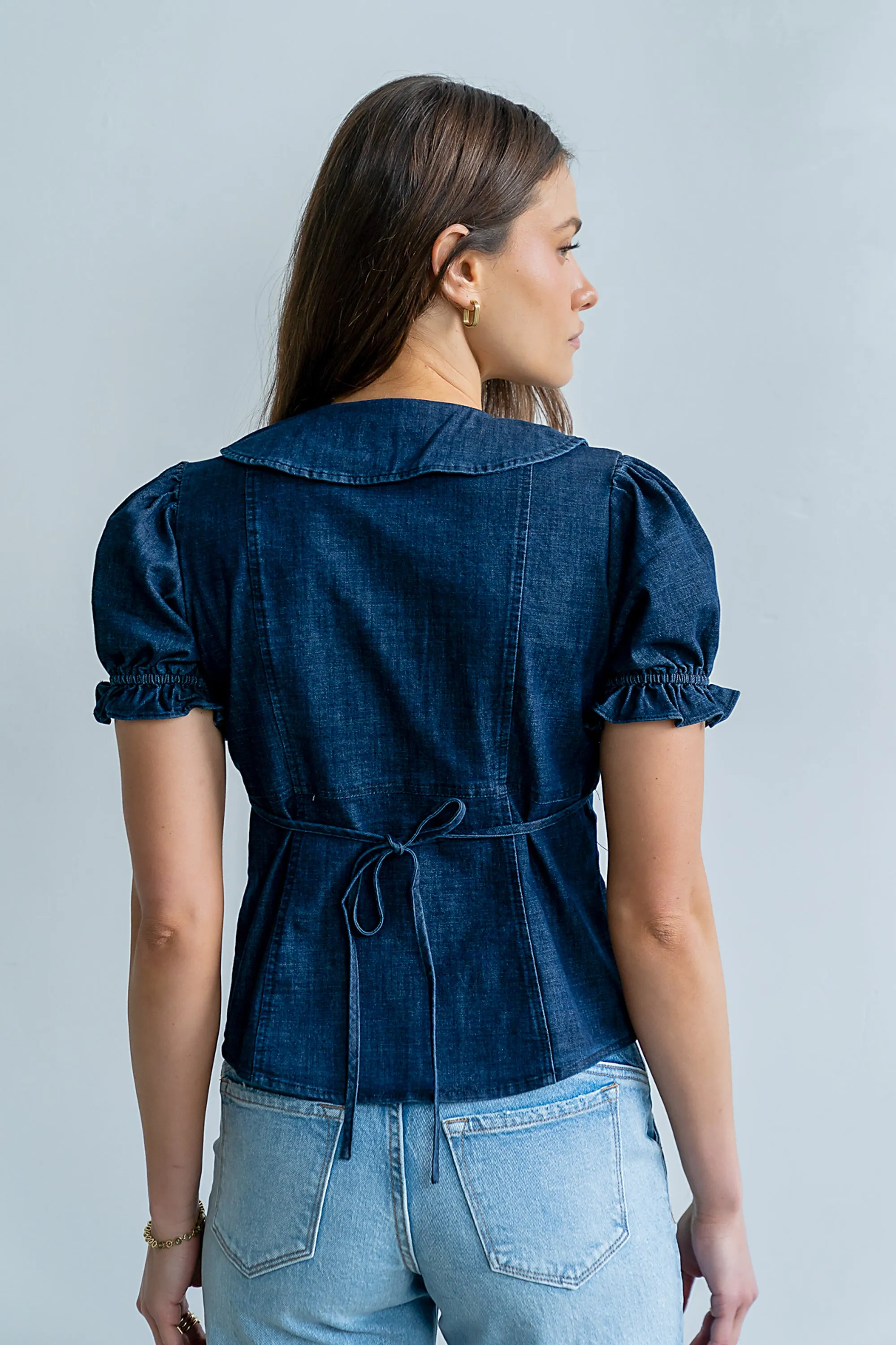 Charlie Button Up in Dark Wash sold by bohme product image thumbnail 2