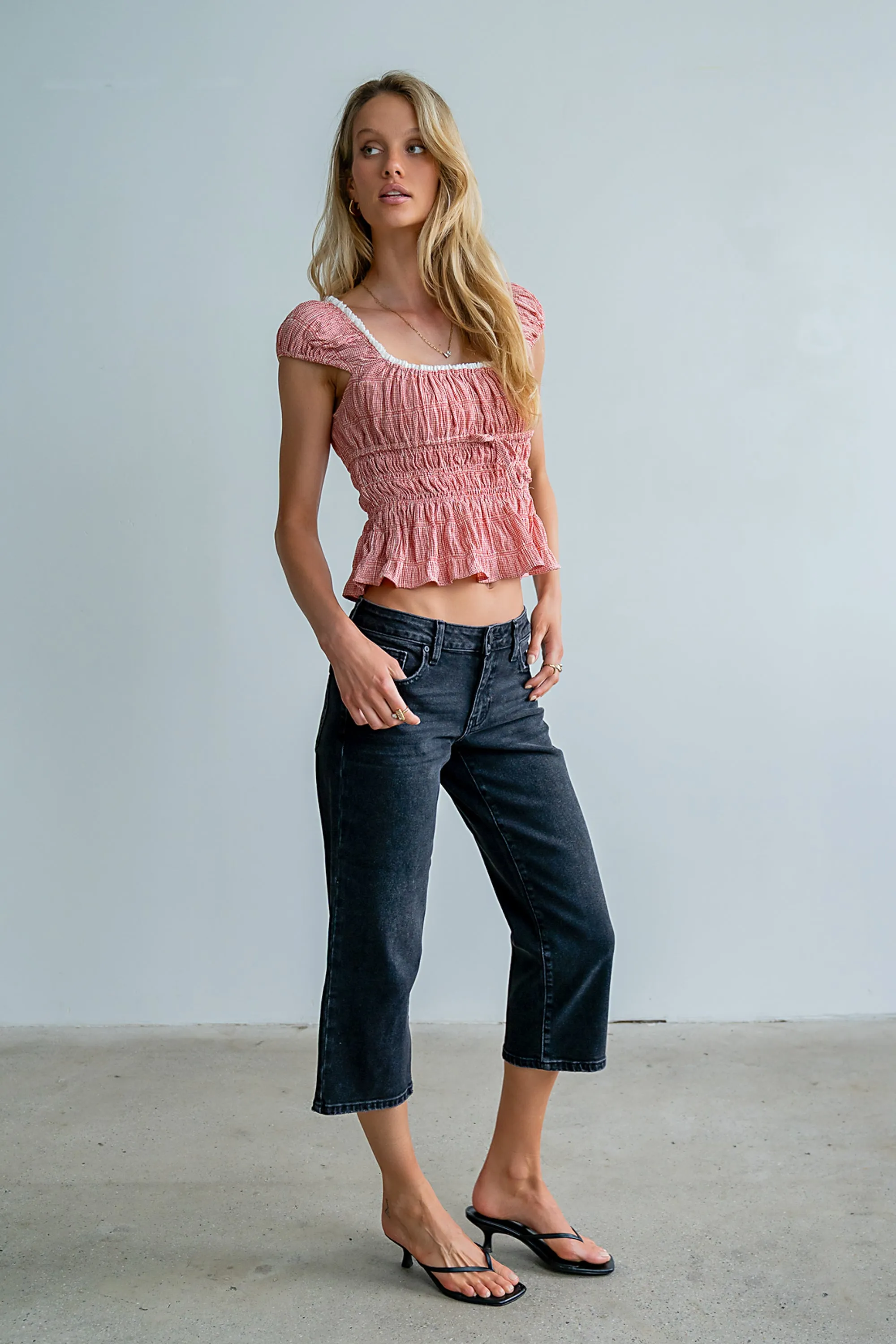 Naya Gingham Tank Top in Red sold by bohme product image thumbnail 5