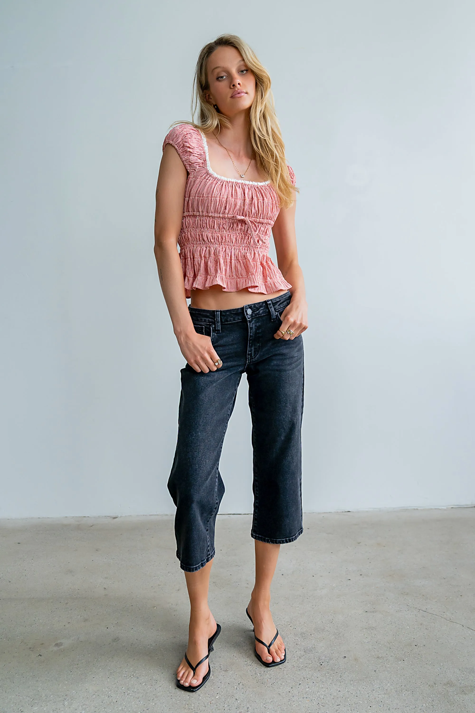 Naya Gingham Tank Top in Red sold by bohme product image thumbnail 3