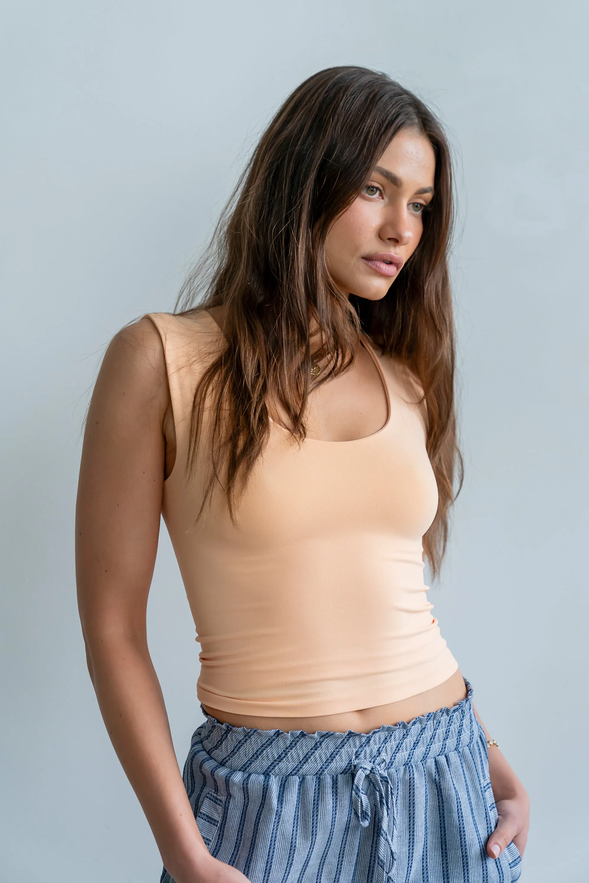 Millie Tank Top in Peach sold by bohme product image thumbnail 4