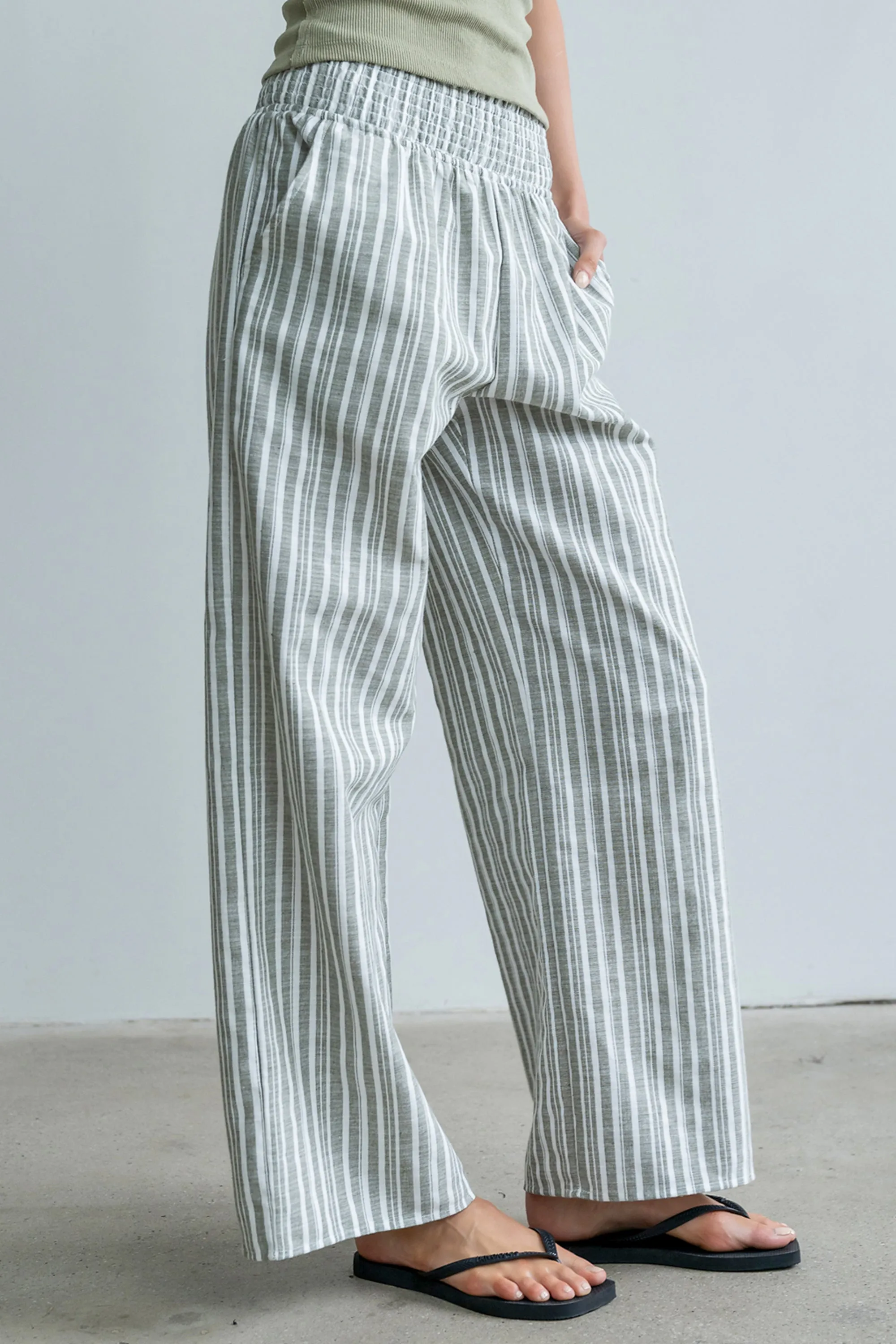Indiana Striped Pants in Olive sold by bohme product image thumbnail 4