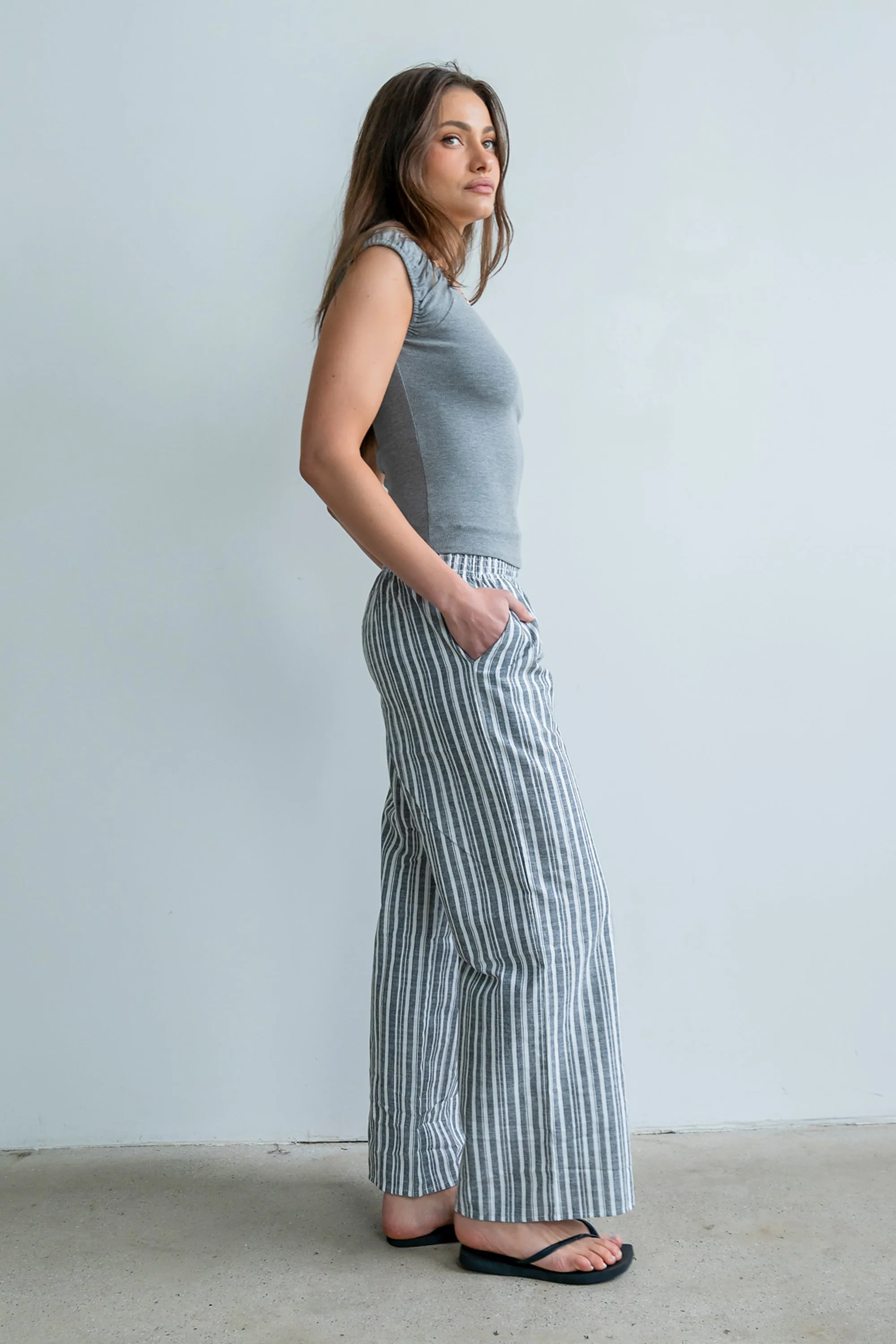 Ace Ribbed Top in Heather Grey sold by bohme product image thumbnail 3