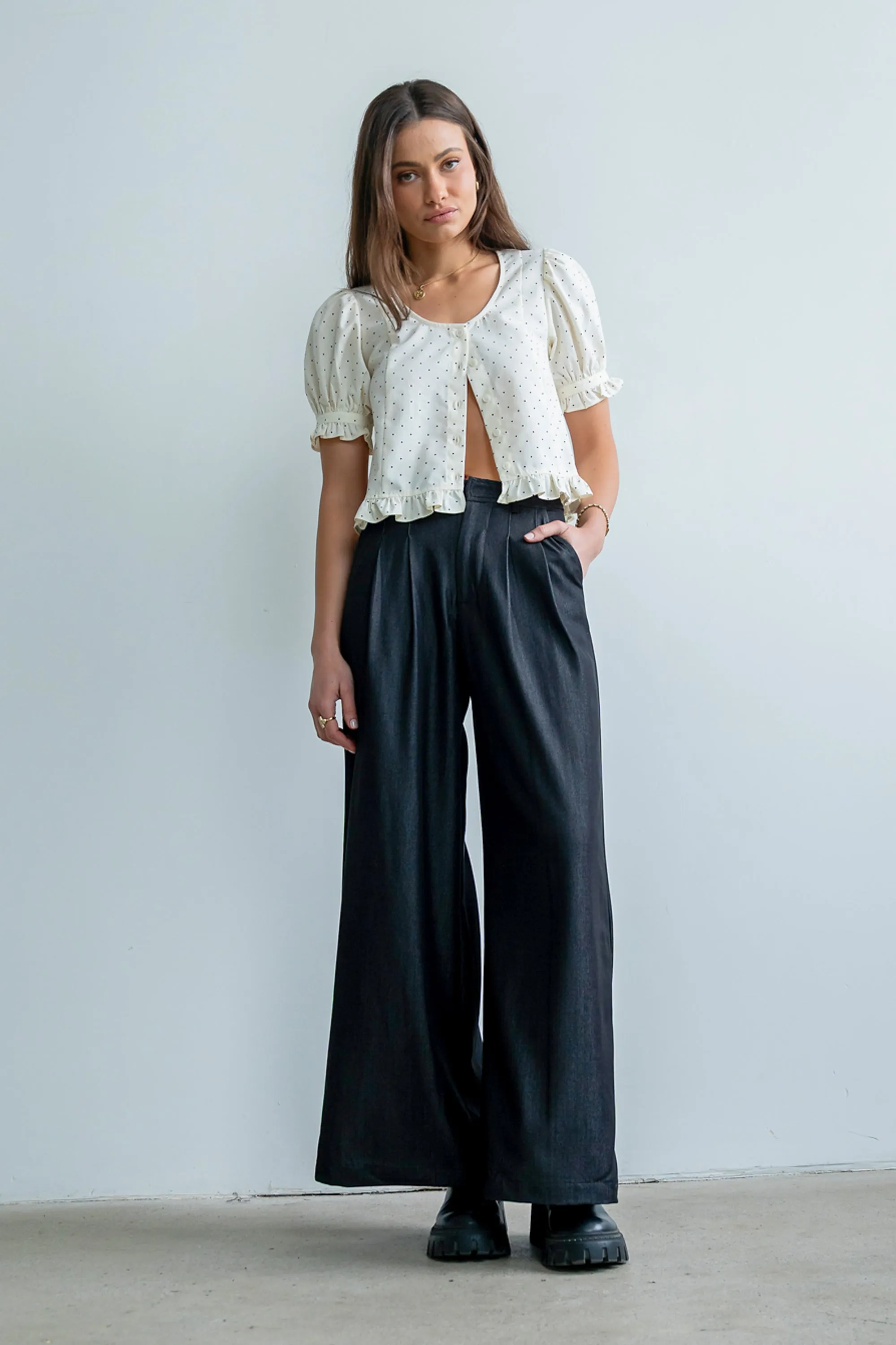 Jessie Polka Dot Blouse in Cream sold by bohme product image thumbnail 5