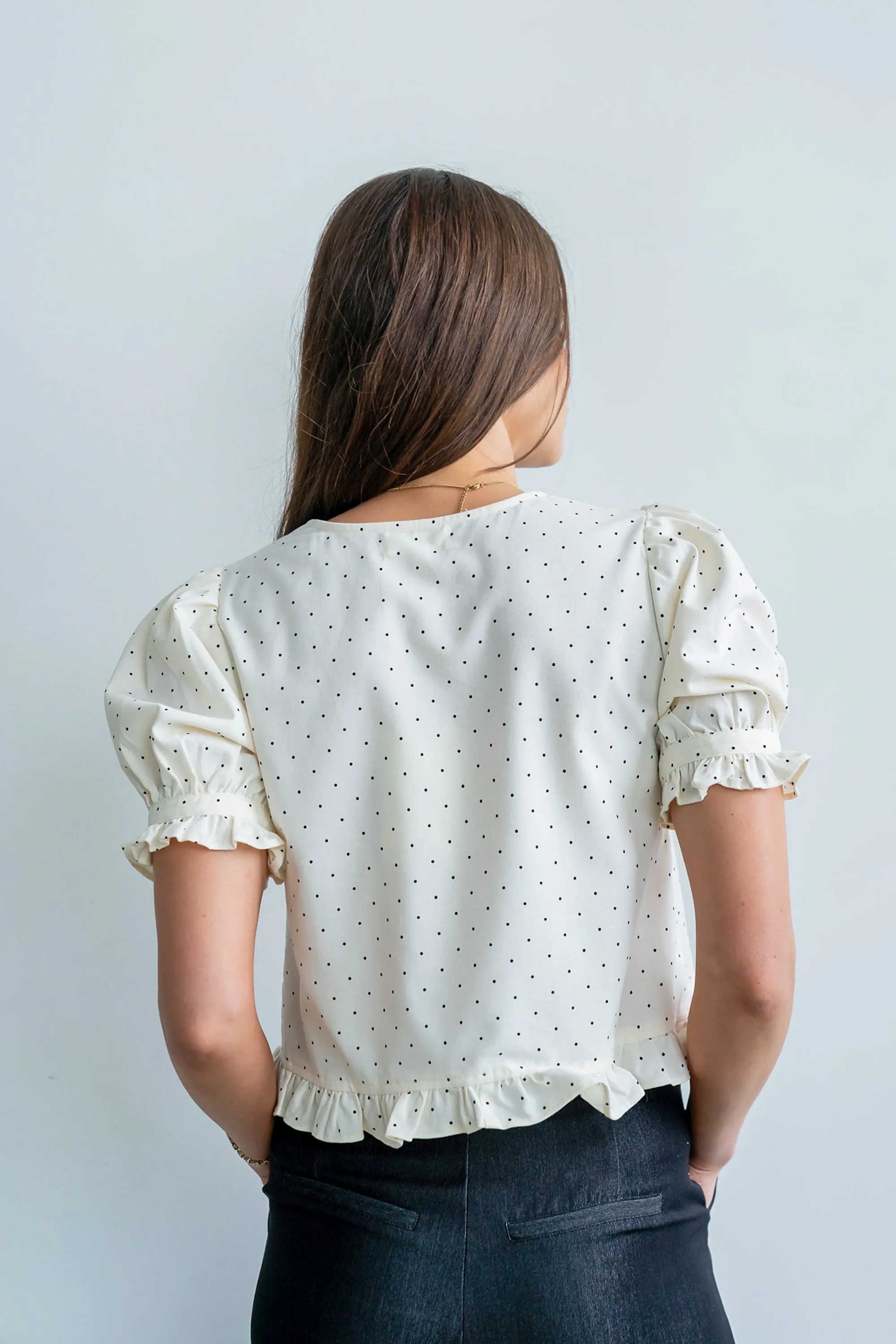 Jessie Polka Dot Blouse in Cream sold by bohme product image thumbnail 2