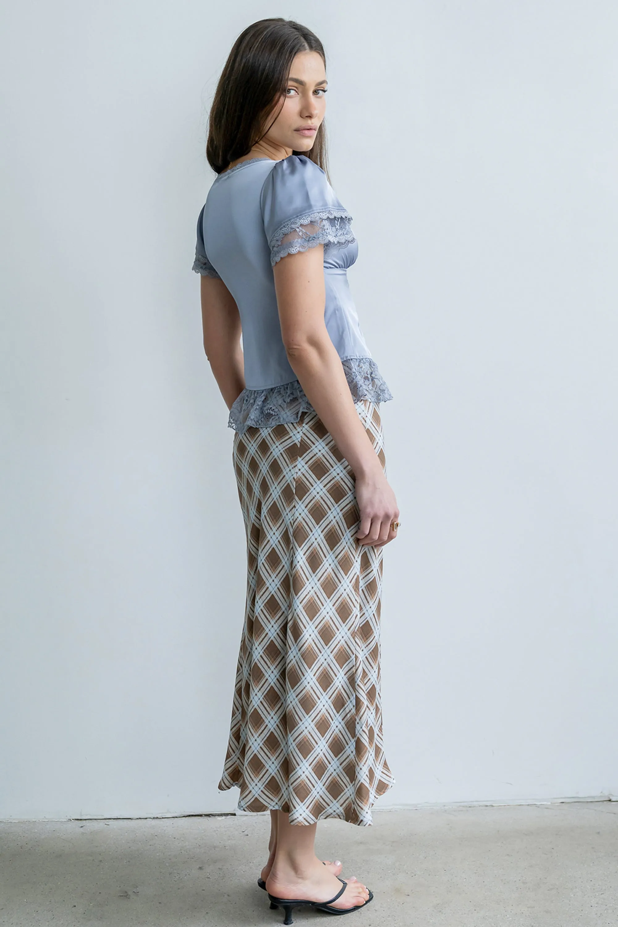 Brittany Satin Top in Blue sold by bohme product image thumbnail 3