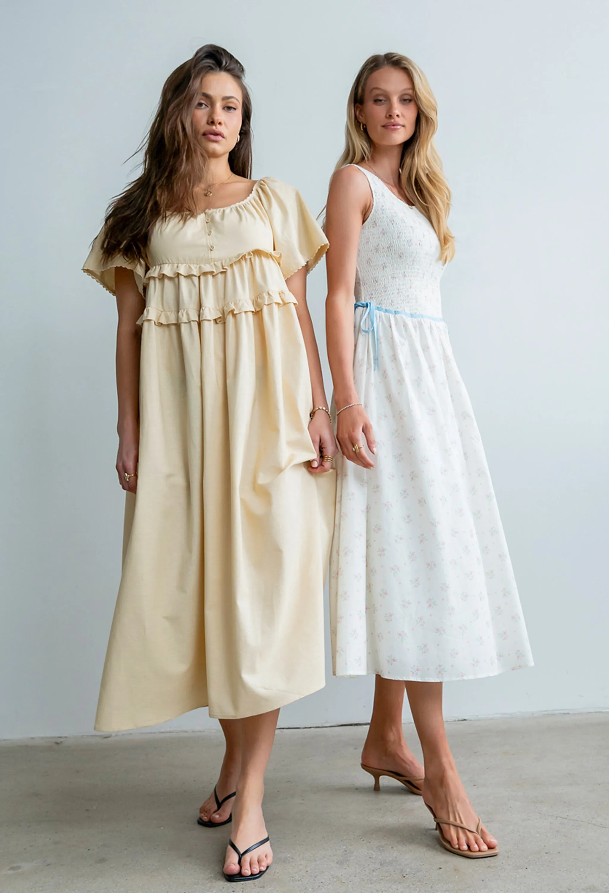 Kennedy Ruffle Maxi Dress sold by bohme