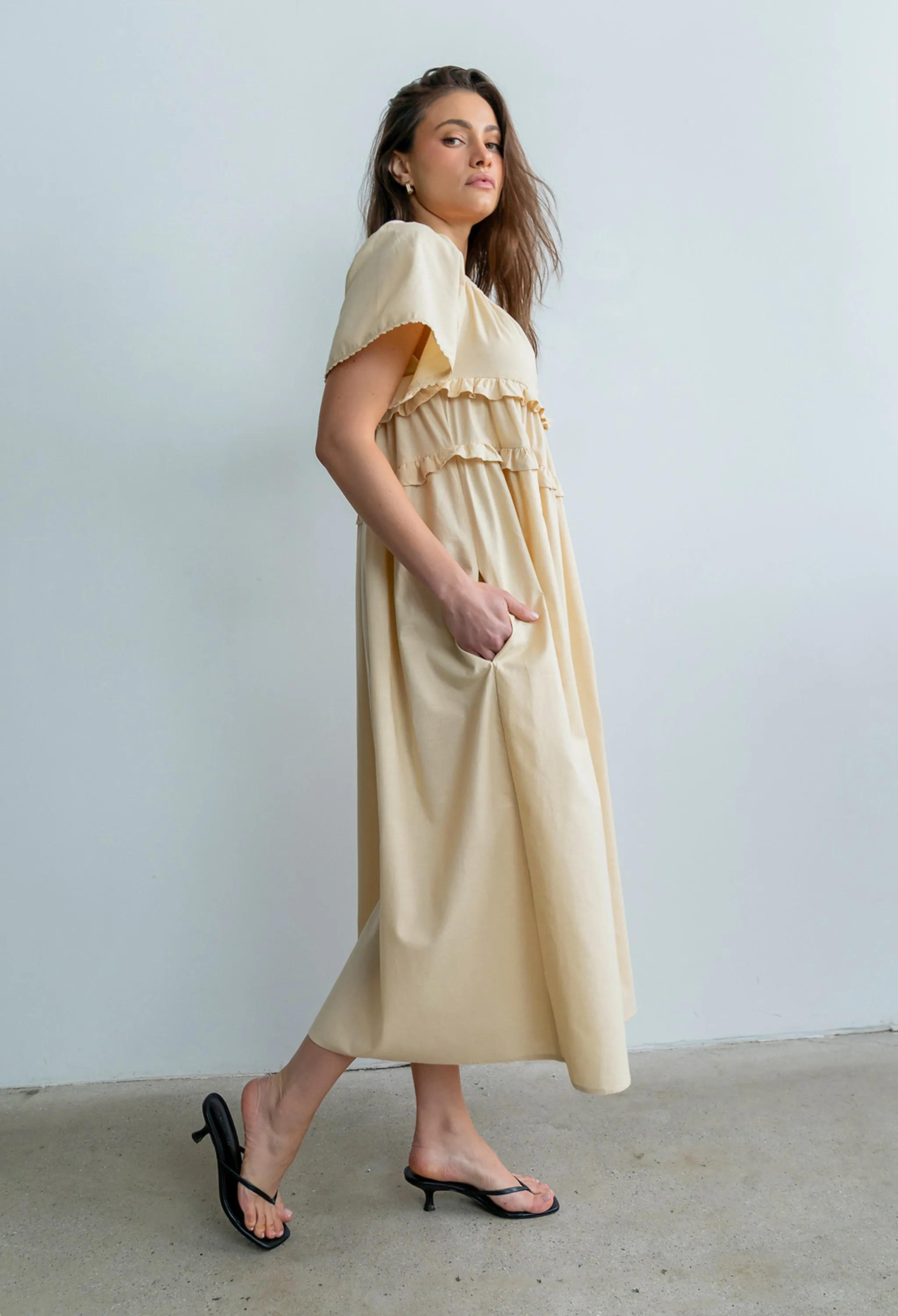 Kennedy Ruffle Maxi Dress sold by bohme product image thumbnail 4