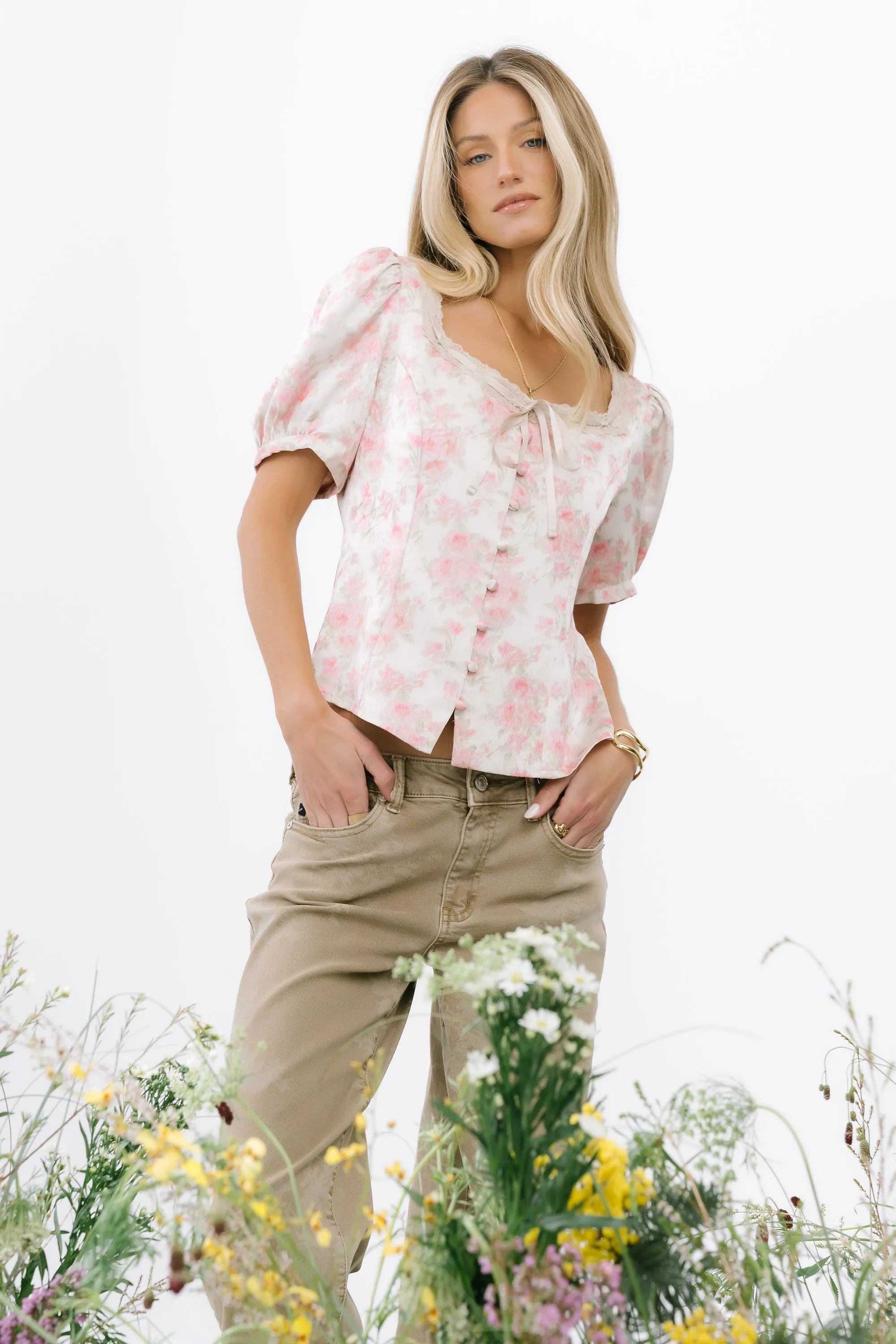 Faith Floral Blouse in Pink sold by bohme product image thumbnail 3