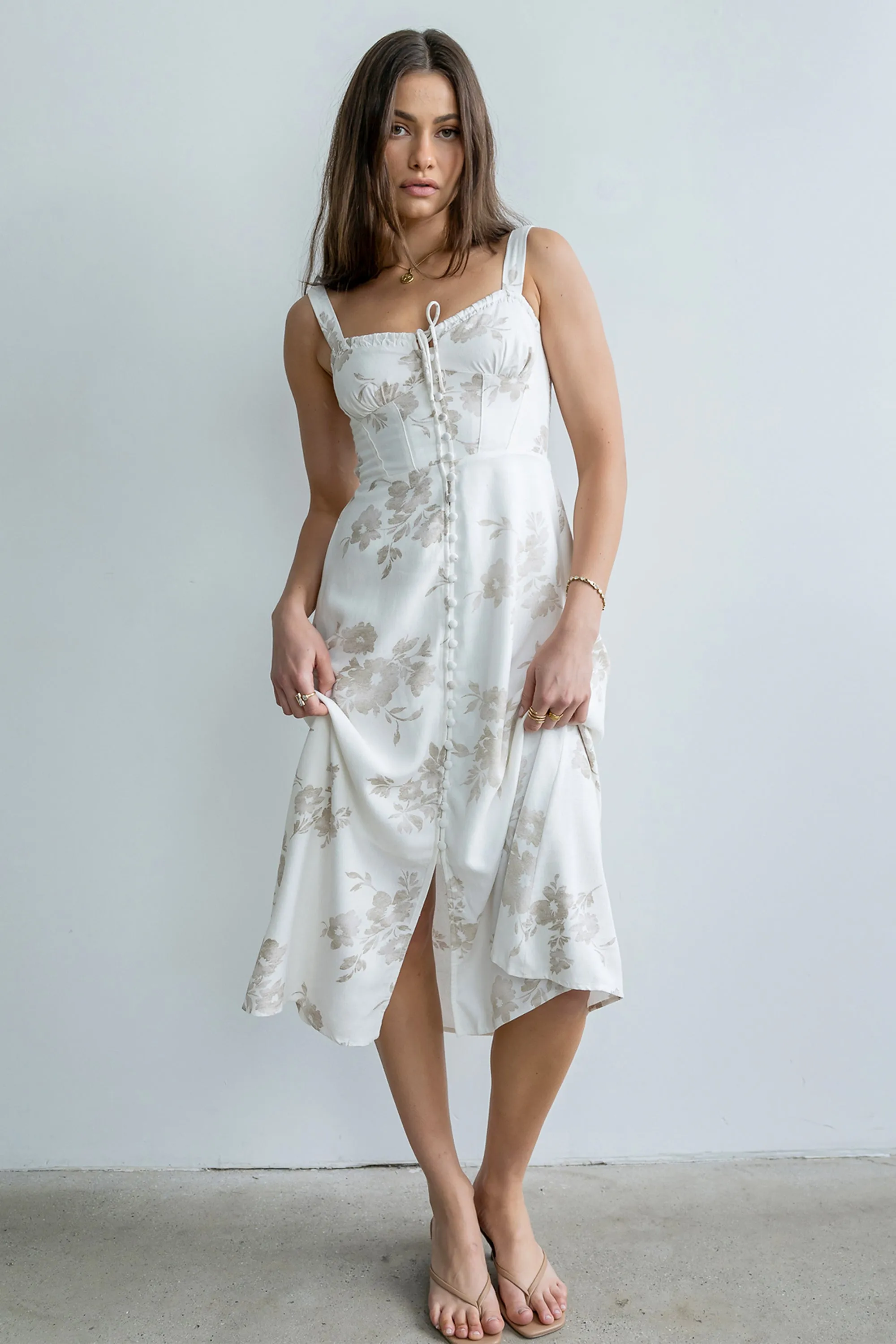 Brandy Floral Midi Dress sold by bohme
