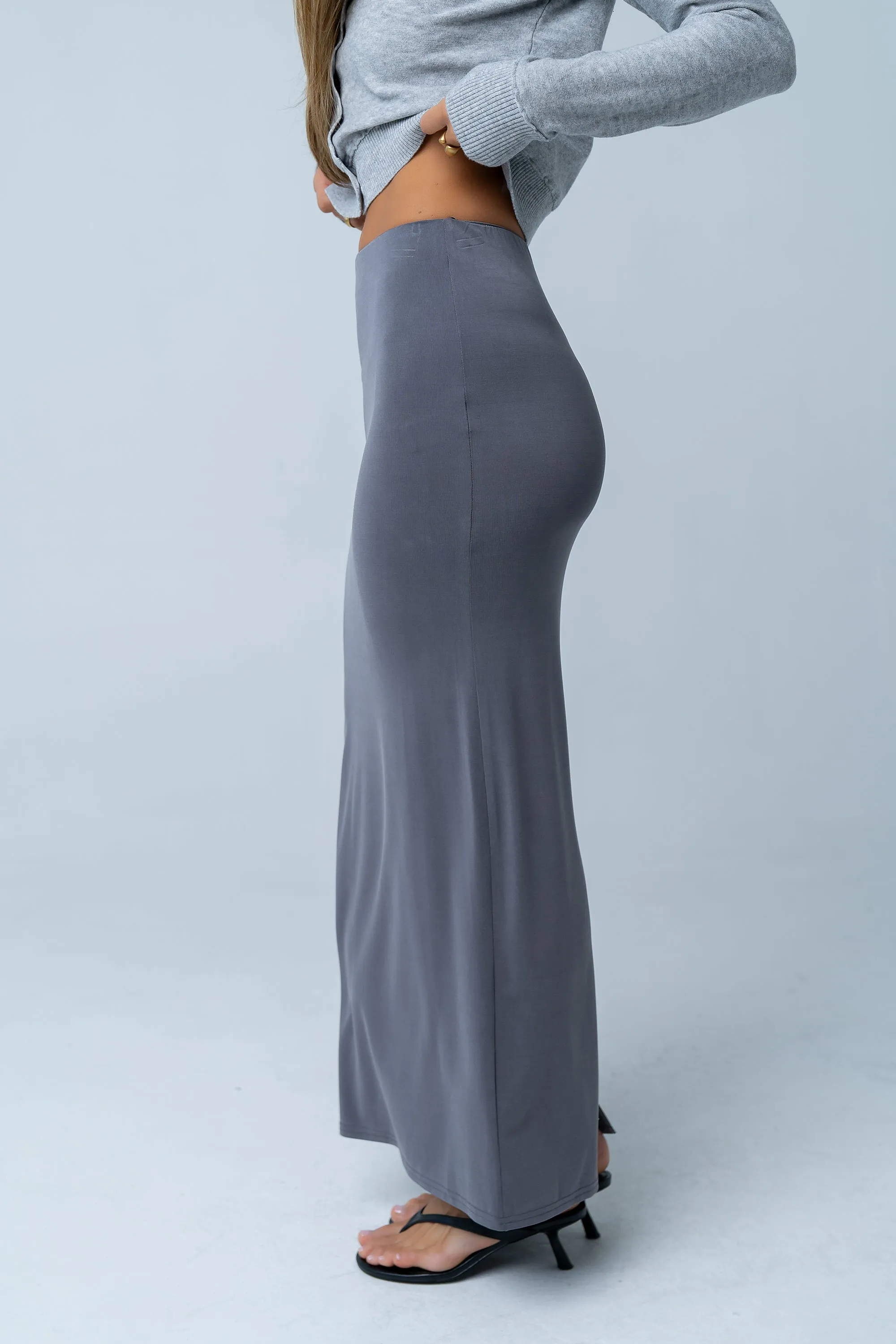Ariany Maxi Skirt in Charcoal sold by bohme product image thumbnail 3