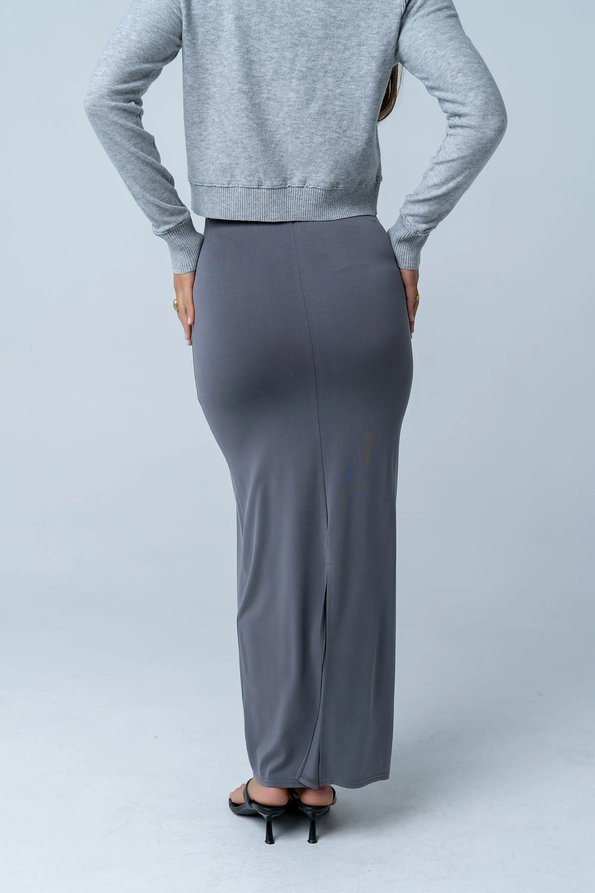 Ariany Maxi Skirt in Charcoal sold by bohme product image thumbnail 4