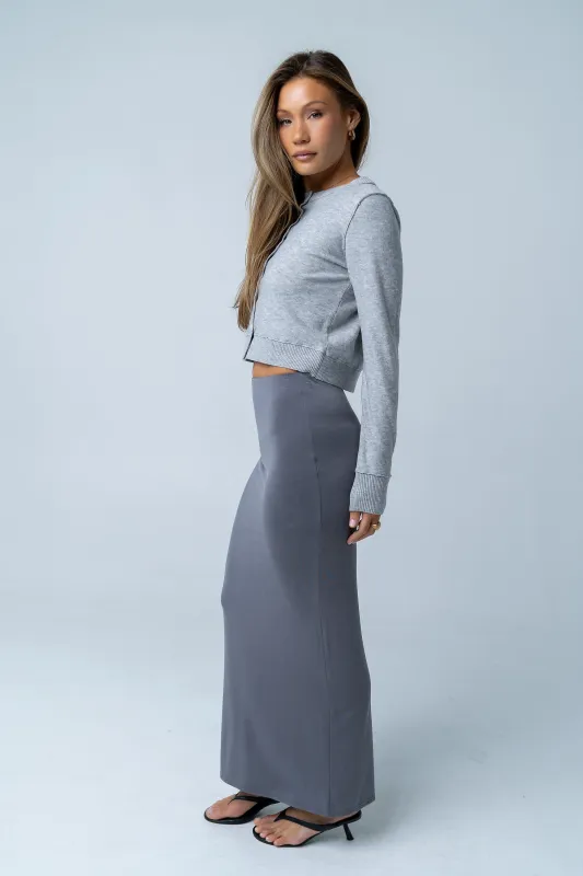 Ariany Maxi Skirt in Charcoal made by bohme