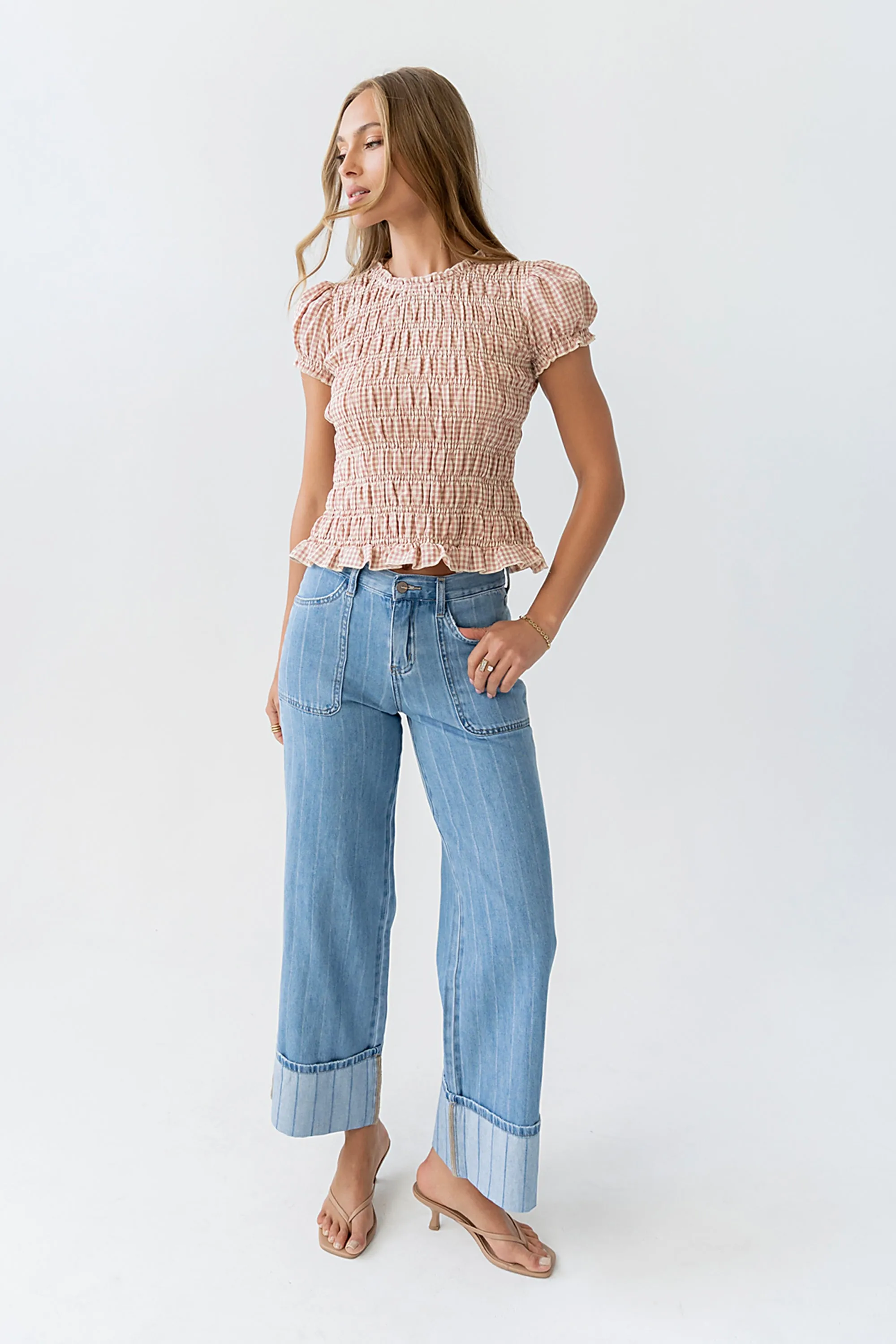 Ruth Smocked Top in Pink sold by bohme product image thumbnail 5