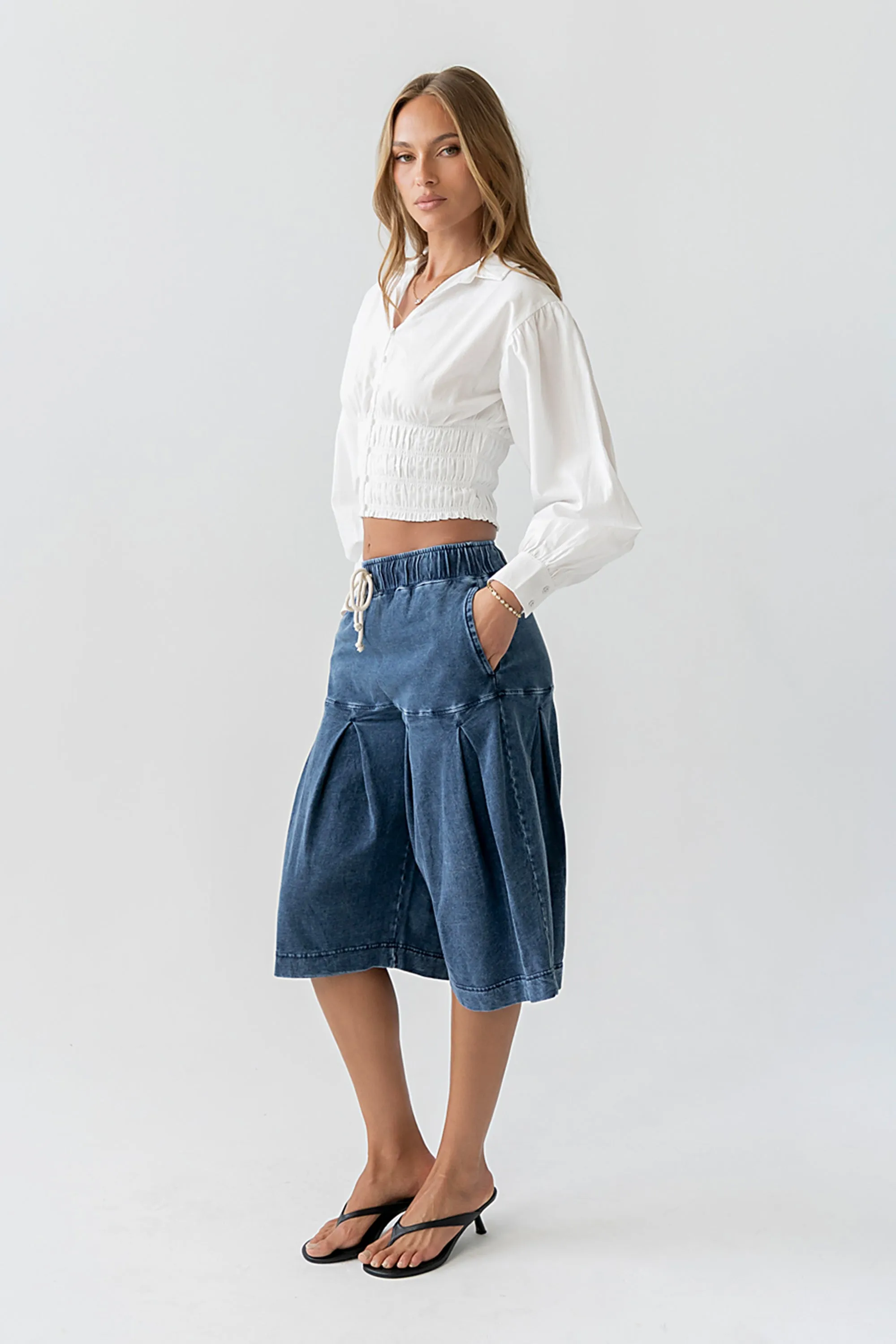Yena Smocked Blouse in White - FINAL SALE sold by bohme product image thumbnail 3