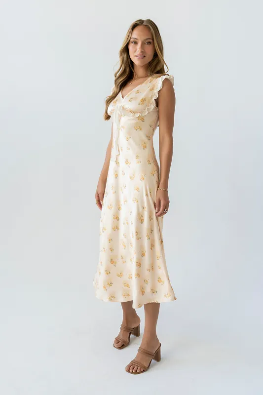 Tracey Maxi Dress in Yellow made by bohme