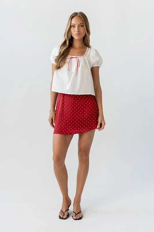 Joanna Polka Dot Mini Skirt made by bohme