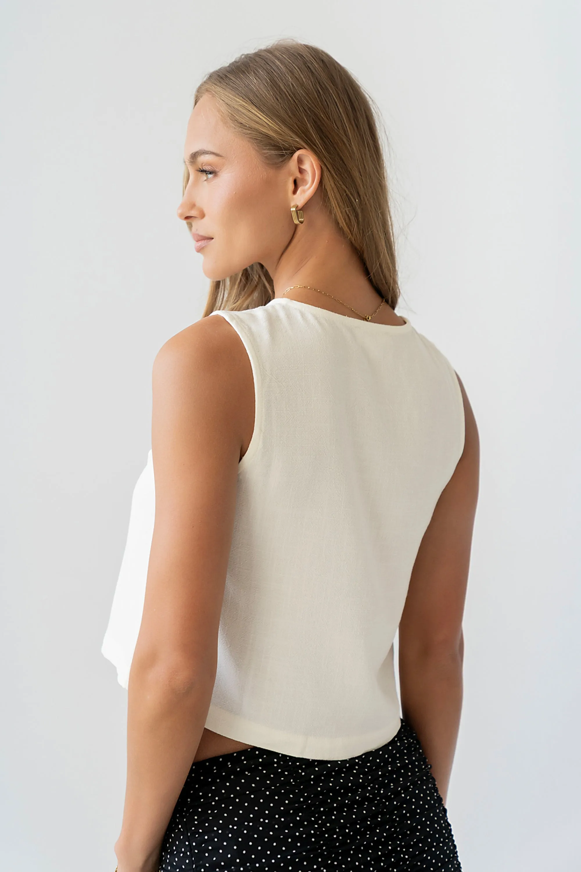 Allie Cropped Button Down Tank sold by bohme product image thumbnail 4