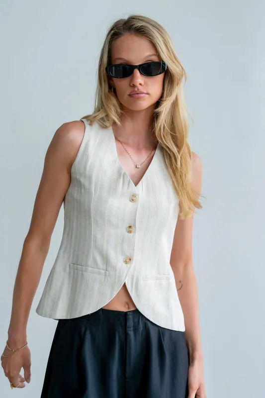 Lucy Vest in Natural made by bohme