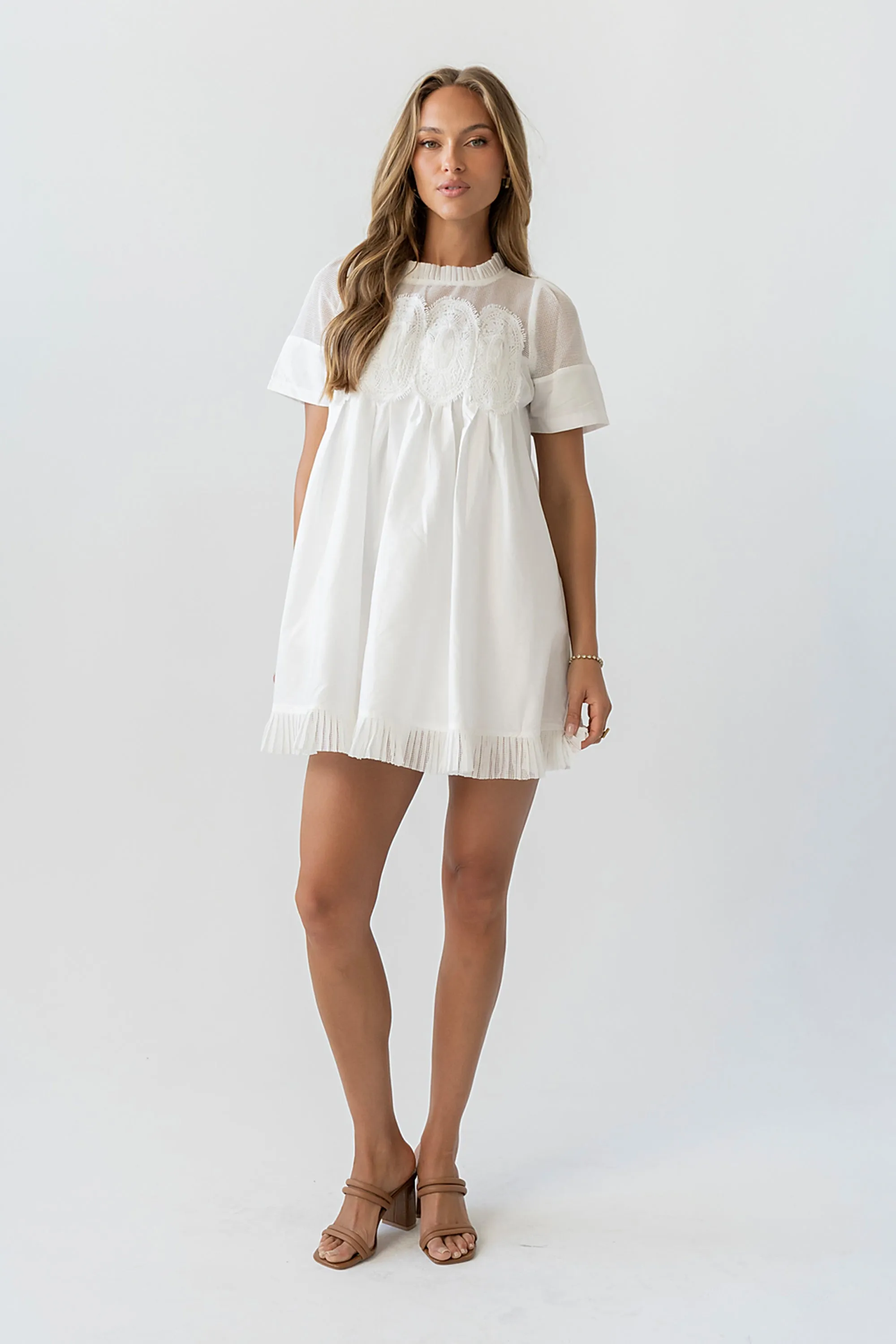 Russel Mesh Mini Dress in Off White sold by bohme product image thumbnail 4