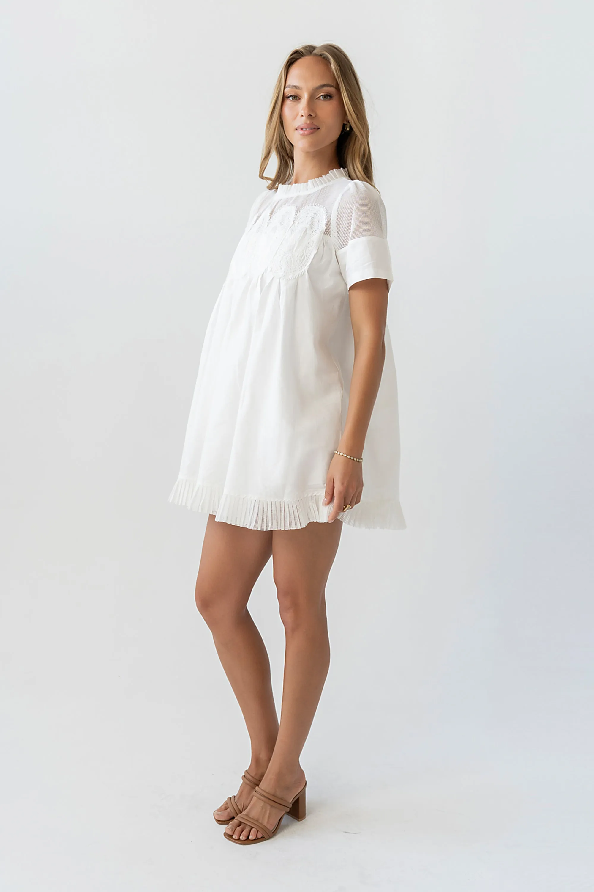 Russel Mesh Mini Dress in Off White sold by bohme product image thumbnail 5