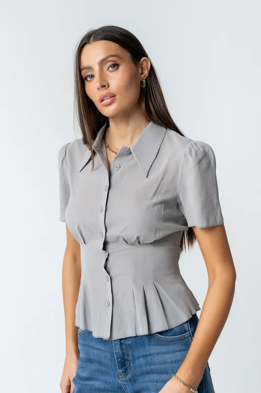Mary Sheer Blouse in Grey made by bohme