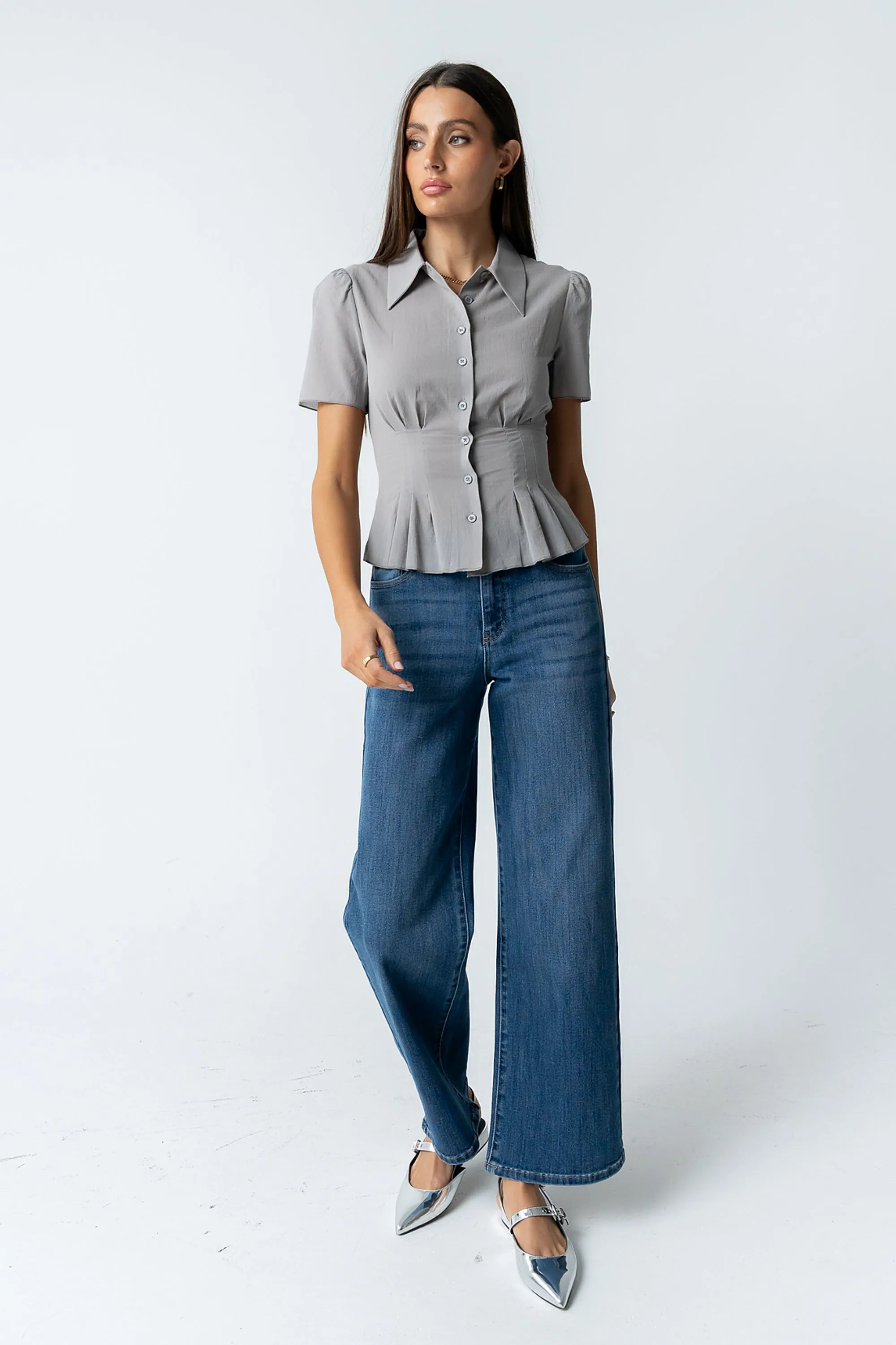 Mary Sheer Blouse in Grey sold by bohme product image thumbnail 3