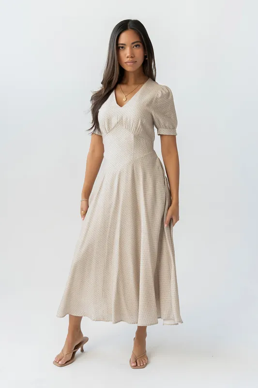 Ulani Polka Dot Midi Dress made by bohme