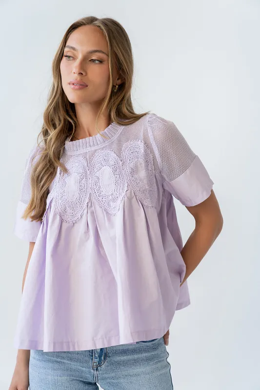 Estelle Mesh Top in Lavender made by bohme