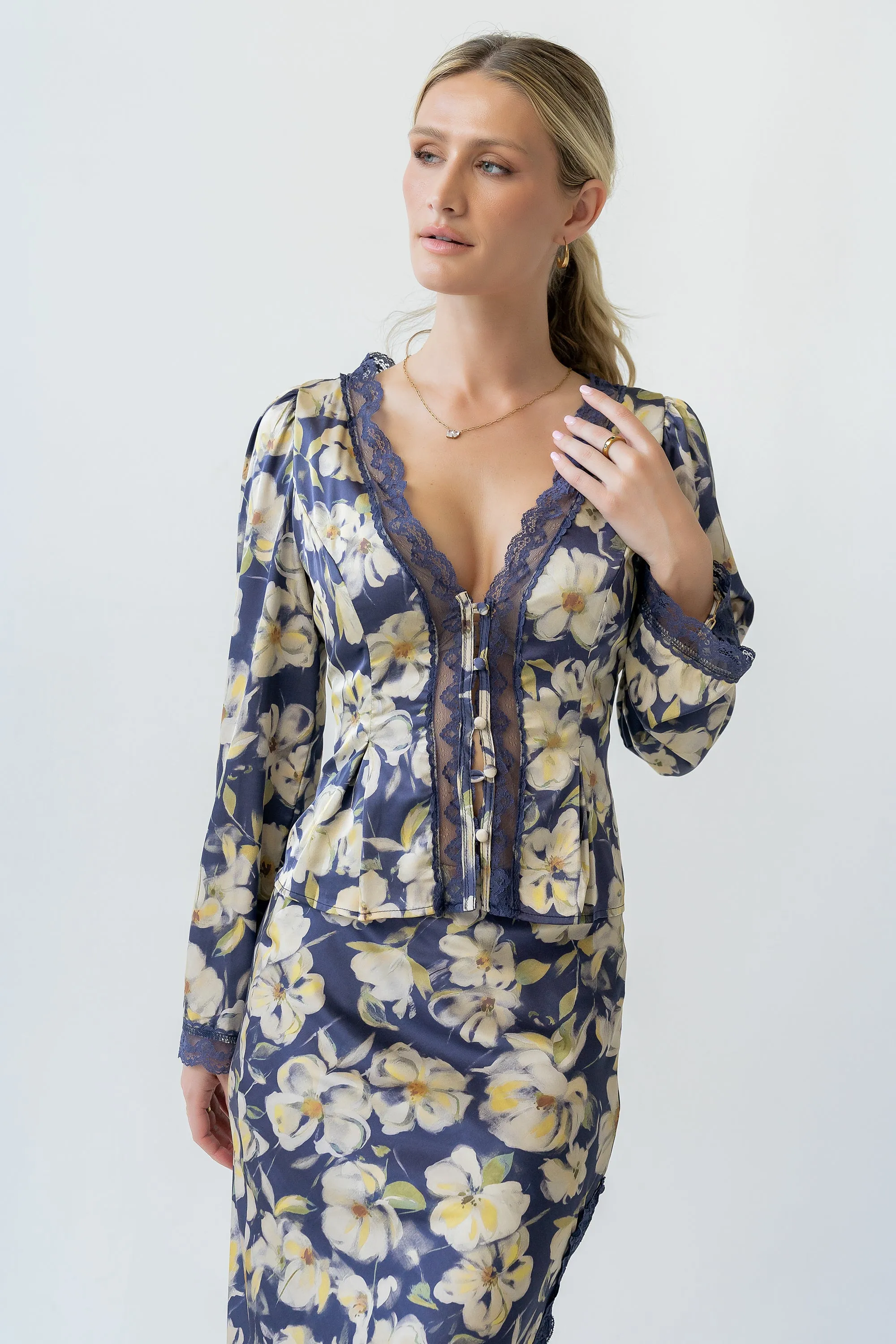 Kirsty Floral Satin Top - FINAL SALE sold by bohme
