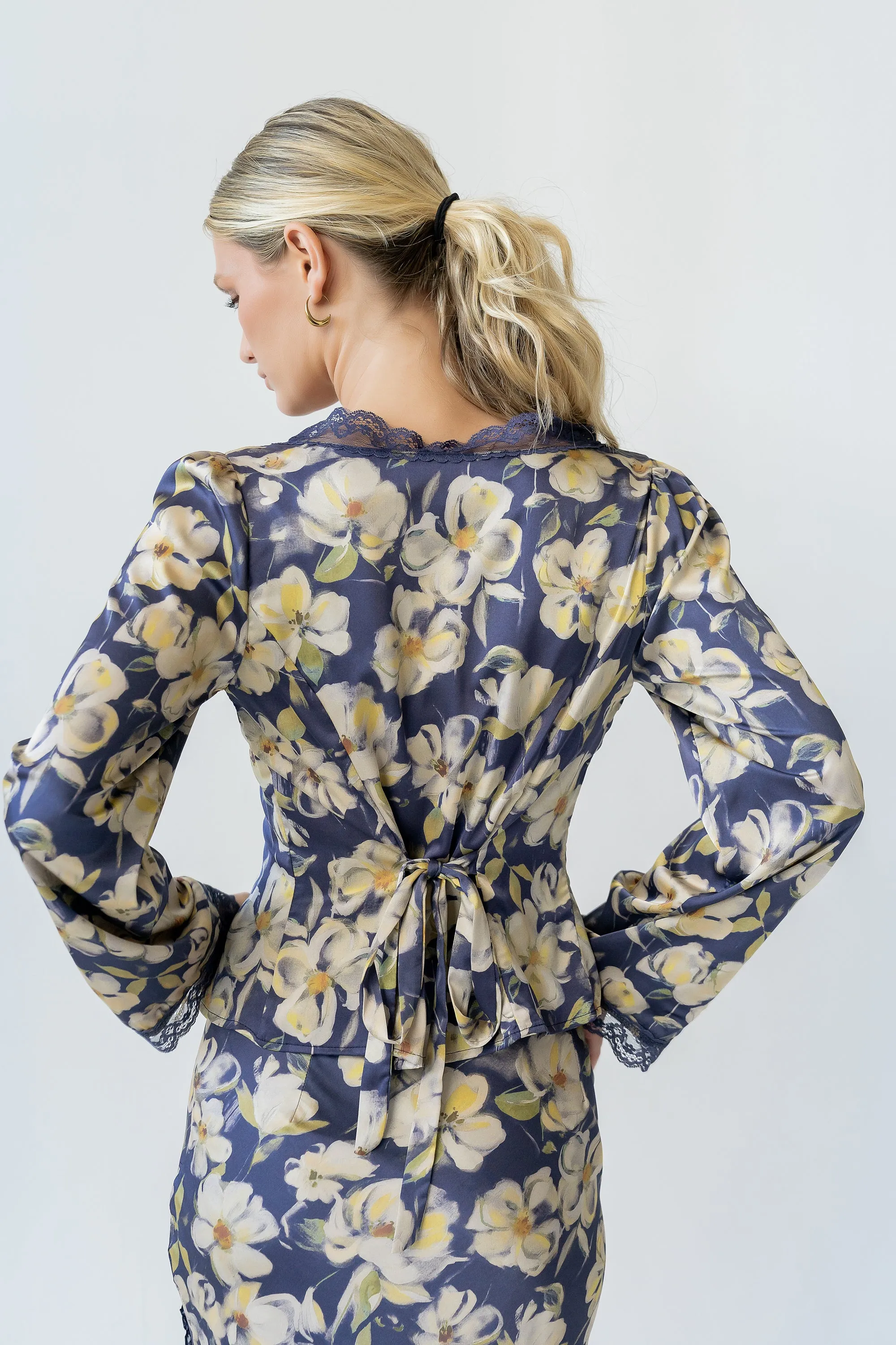 Kirsty Floral Satin Top - FINAL SALE sold by bohme product image thumbnail 3