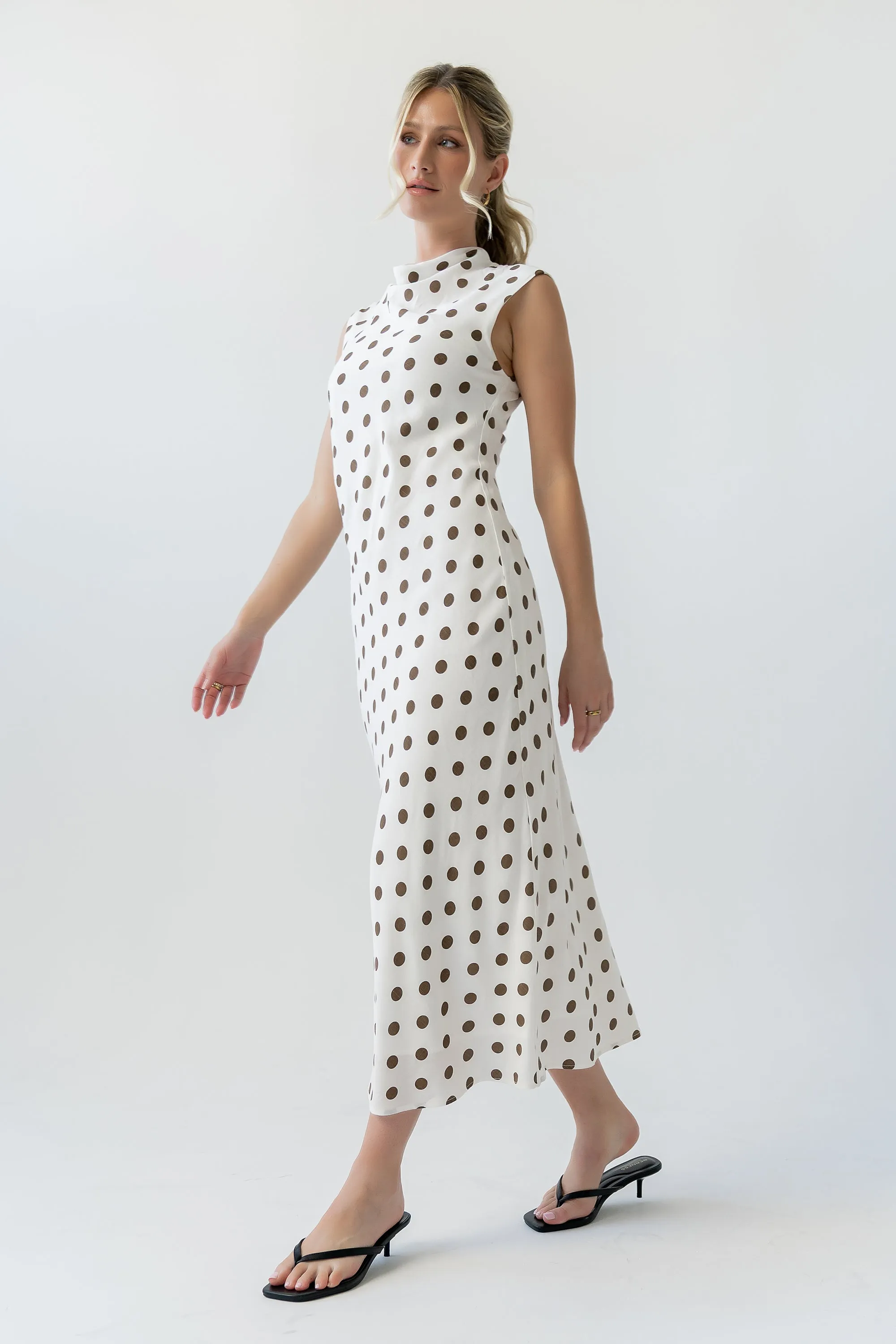 Tiffany Polka Dot Mock Neck Midi Dress sold by bohme product image thumbnail 2