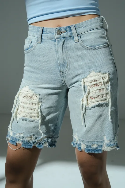 Cashe Distressed Bermuda Shorts made by bohme
