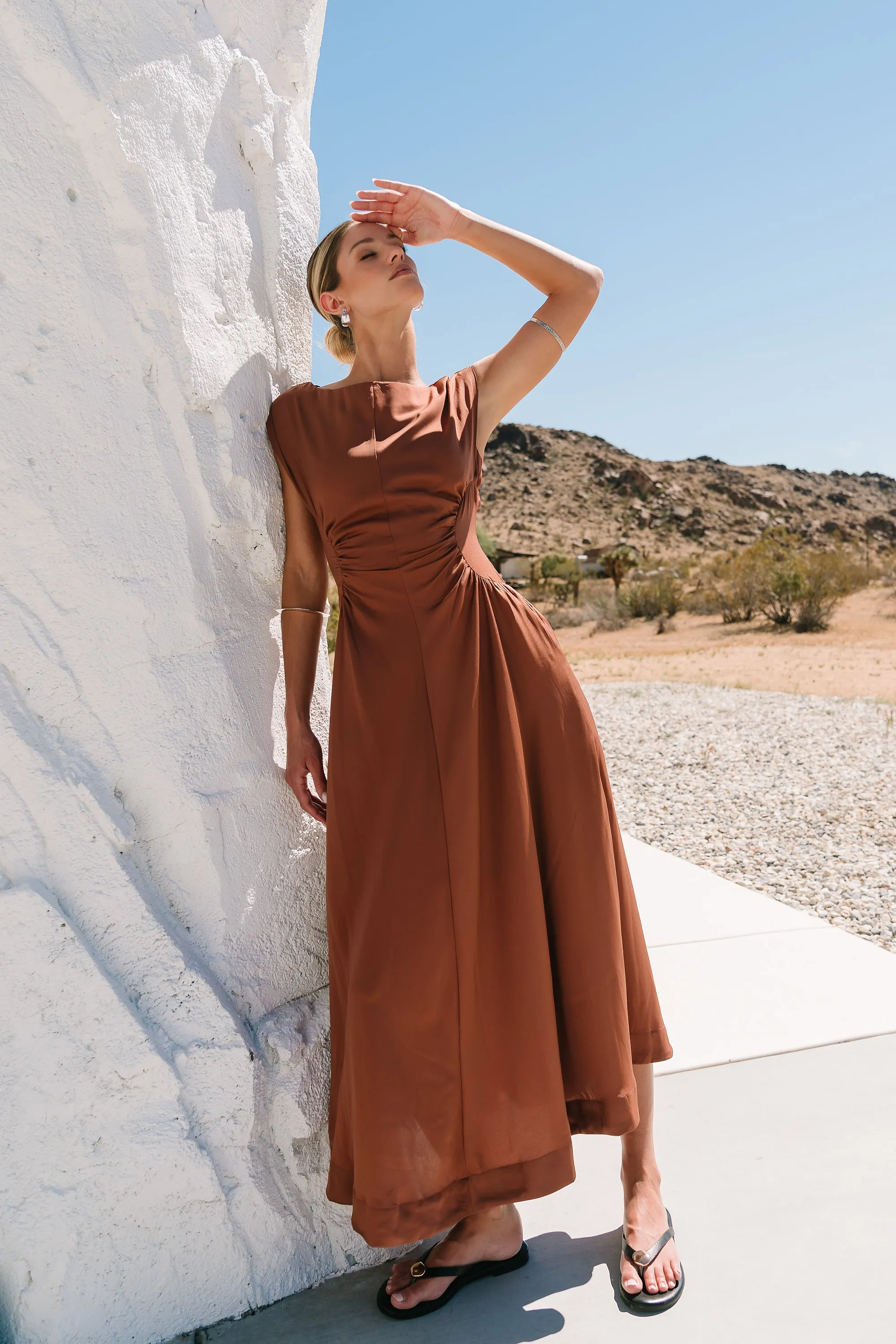 Nora Midi Dress in Terracotta sold by bohme product image thumbnail 5