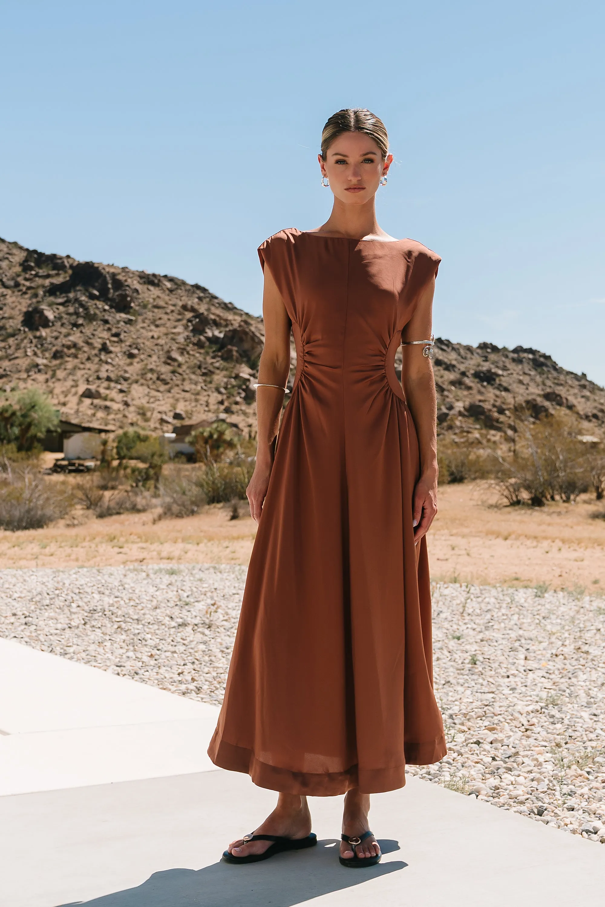 Nora Midi Dress in Terracotta sold by bohme product image thumbnail 2
