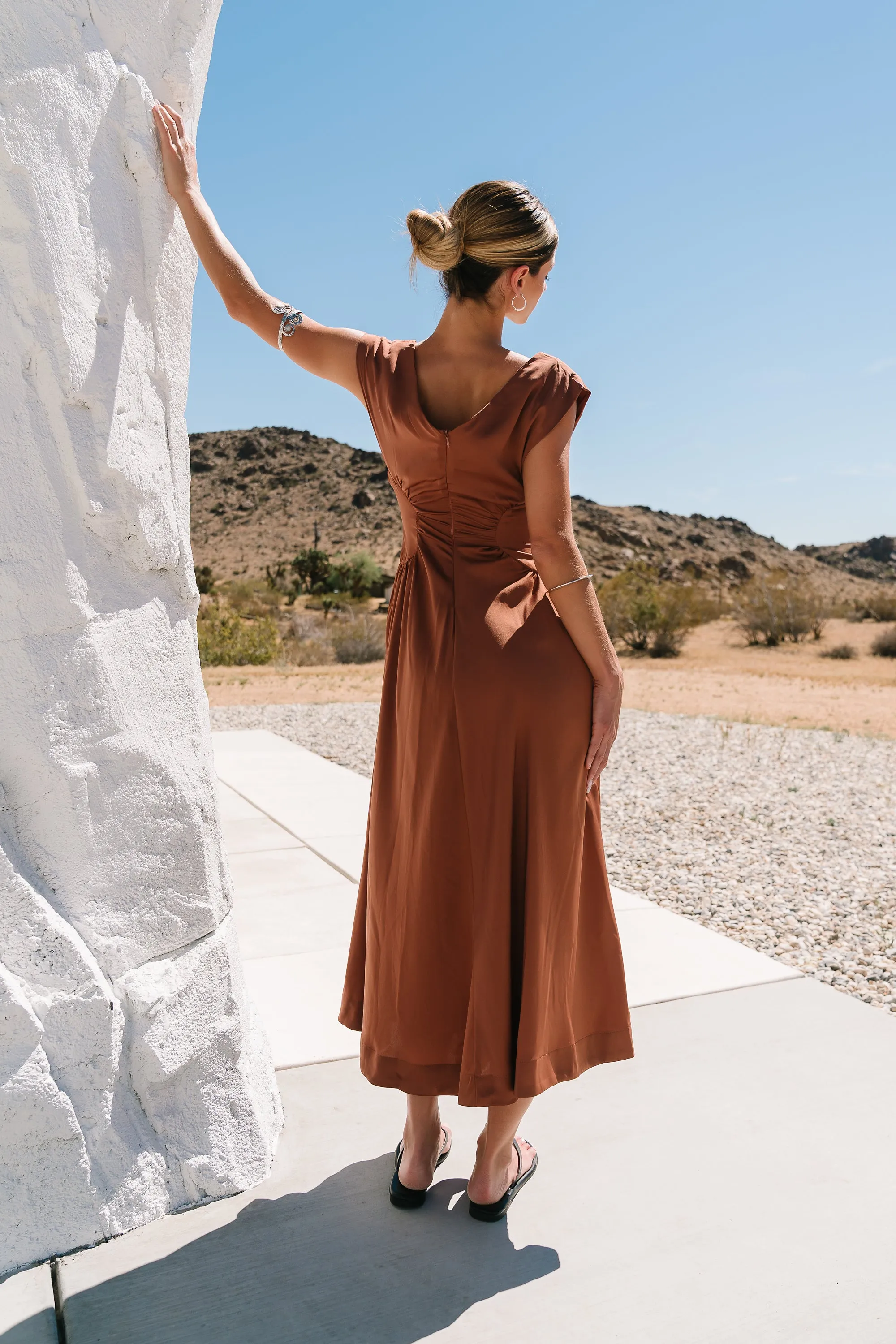 Nora Midi Dress in Terracotta sold by bohme product image thumbnail 3