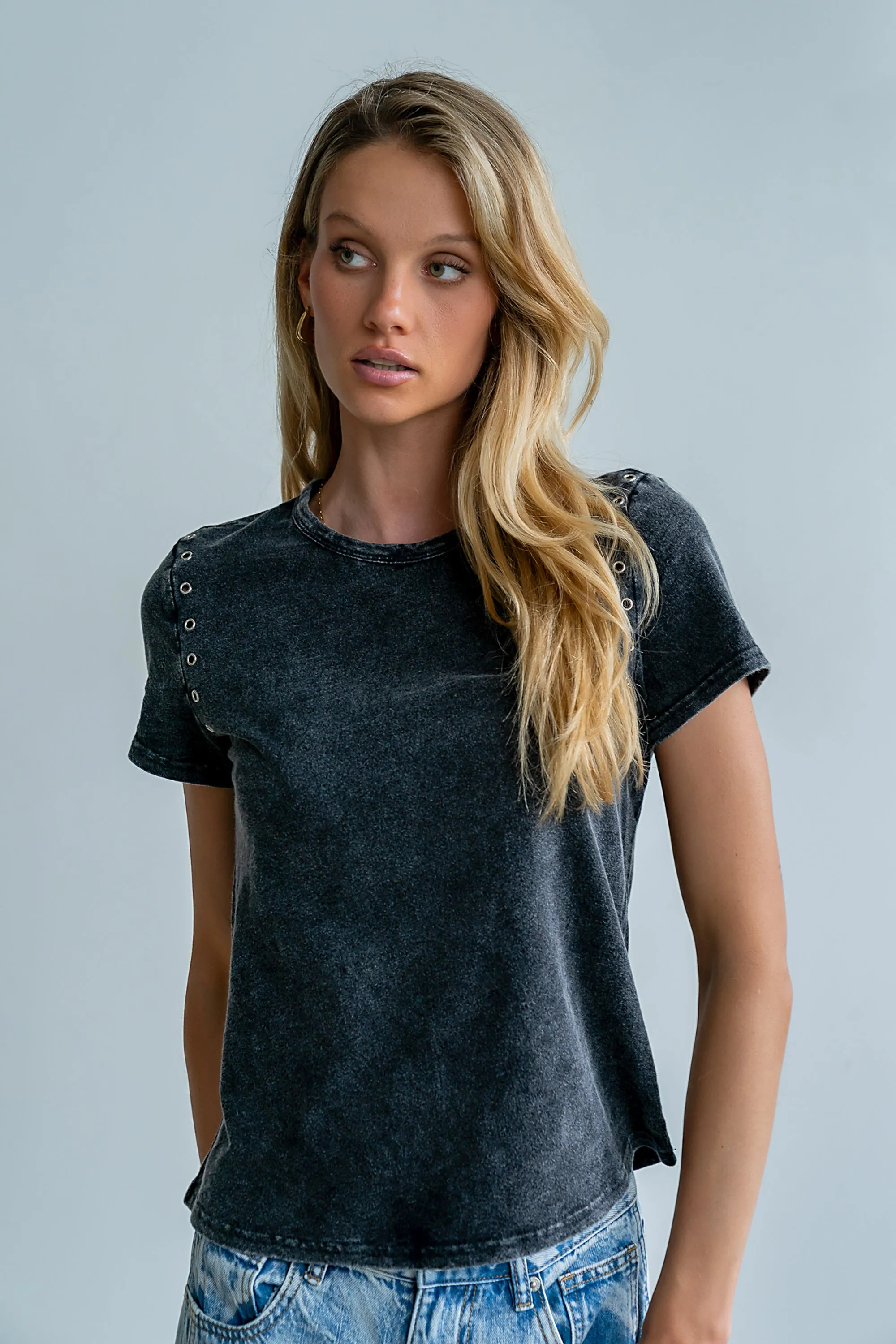 Genesis Grommet Top in Charcoal sold by bohme product image thumbnail 2