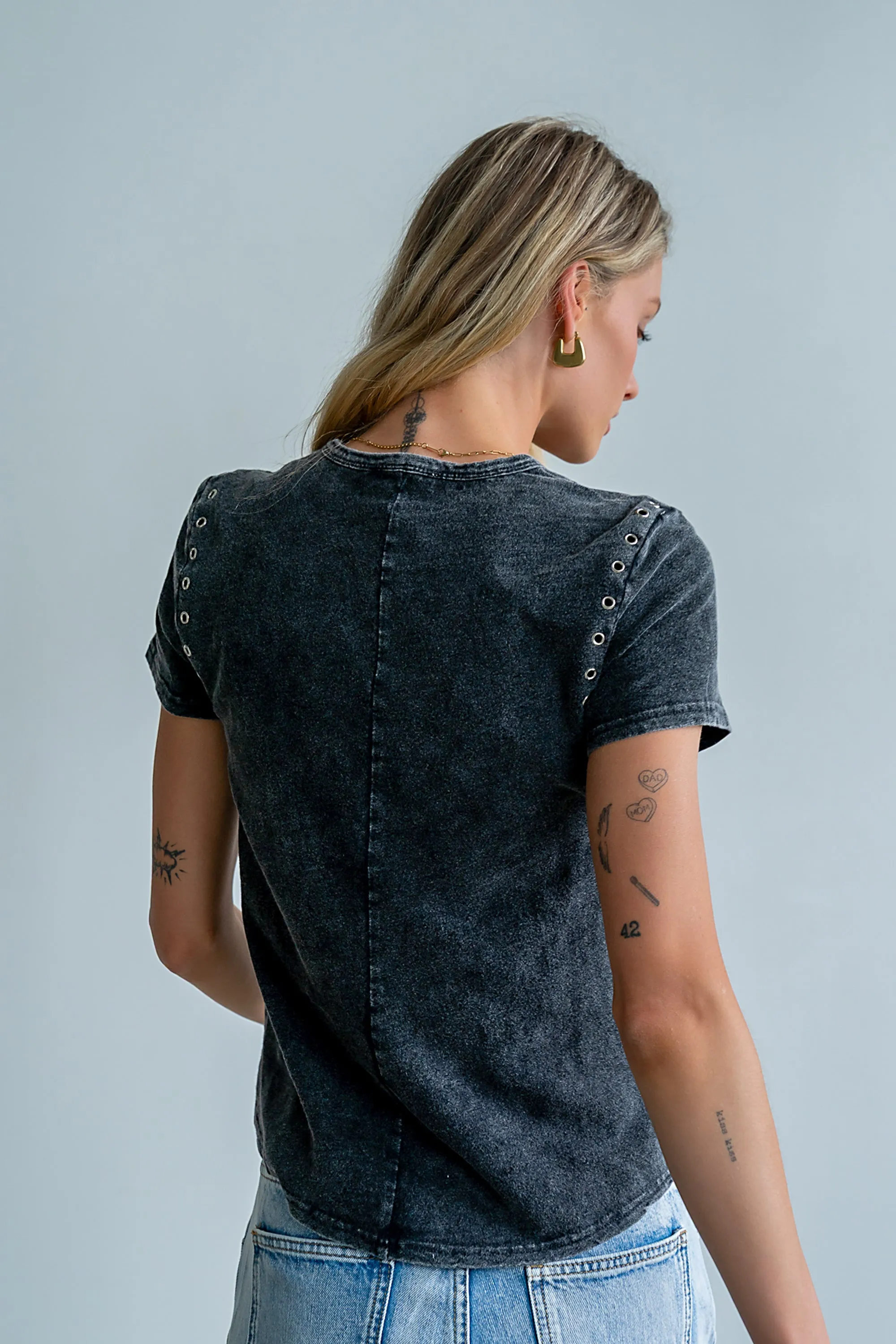 Genesis Grommet Top in Charcoal sold by bohme product image thumbnail 3