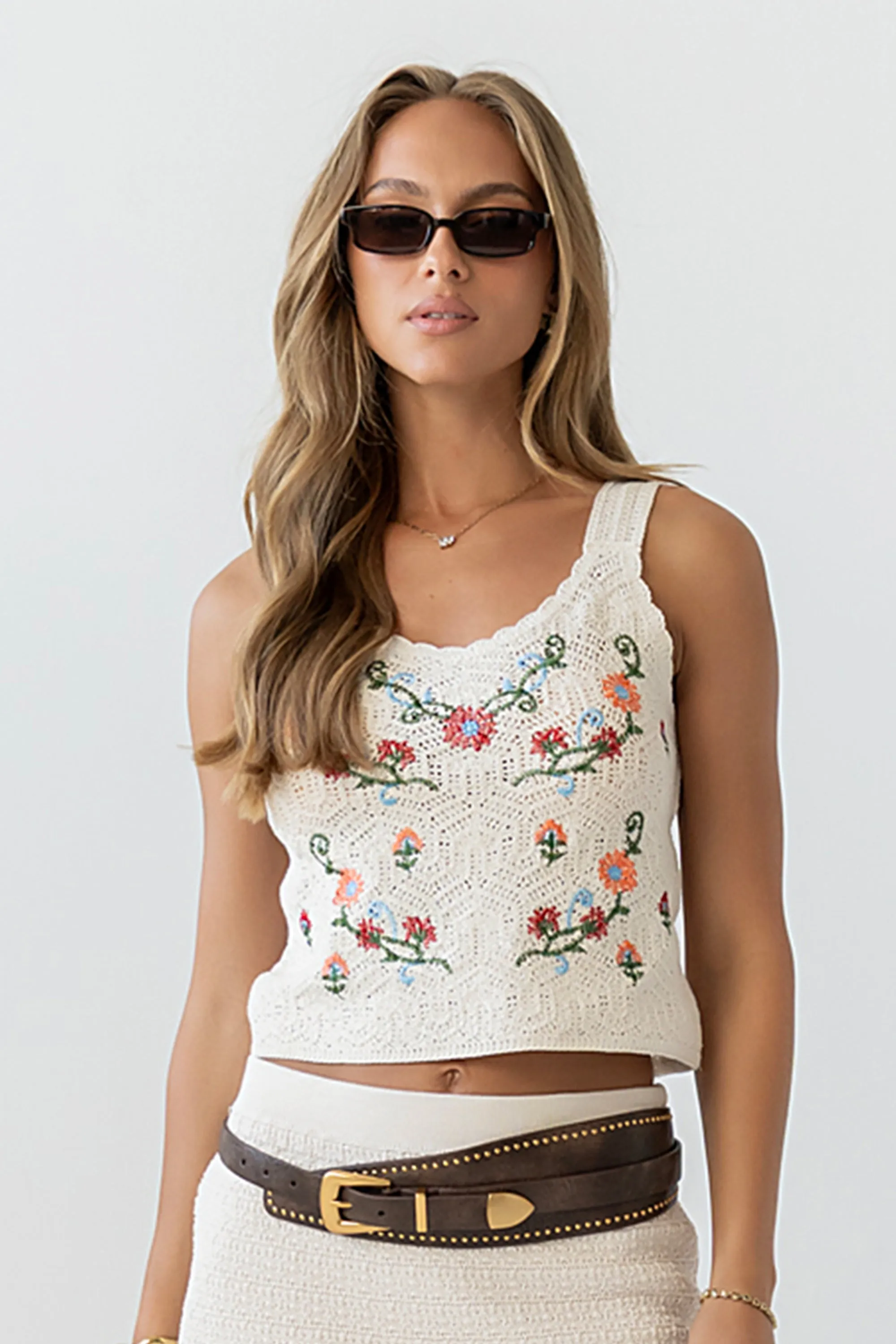Desiree Embroidered Crochet Tank sold by bohme product image thumbnail 2
